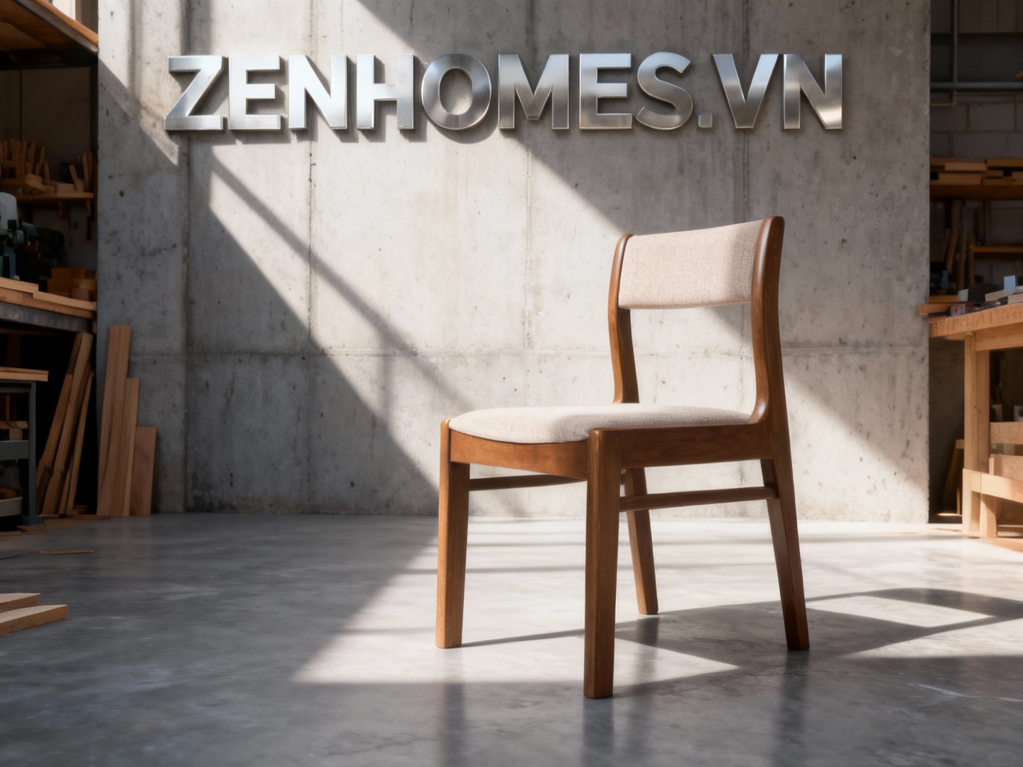 Ghế gỗ cafe sản xuất tại xưởng nội thất Zenhomes