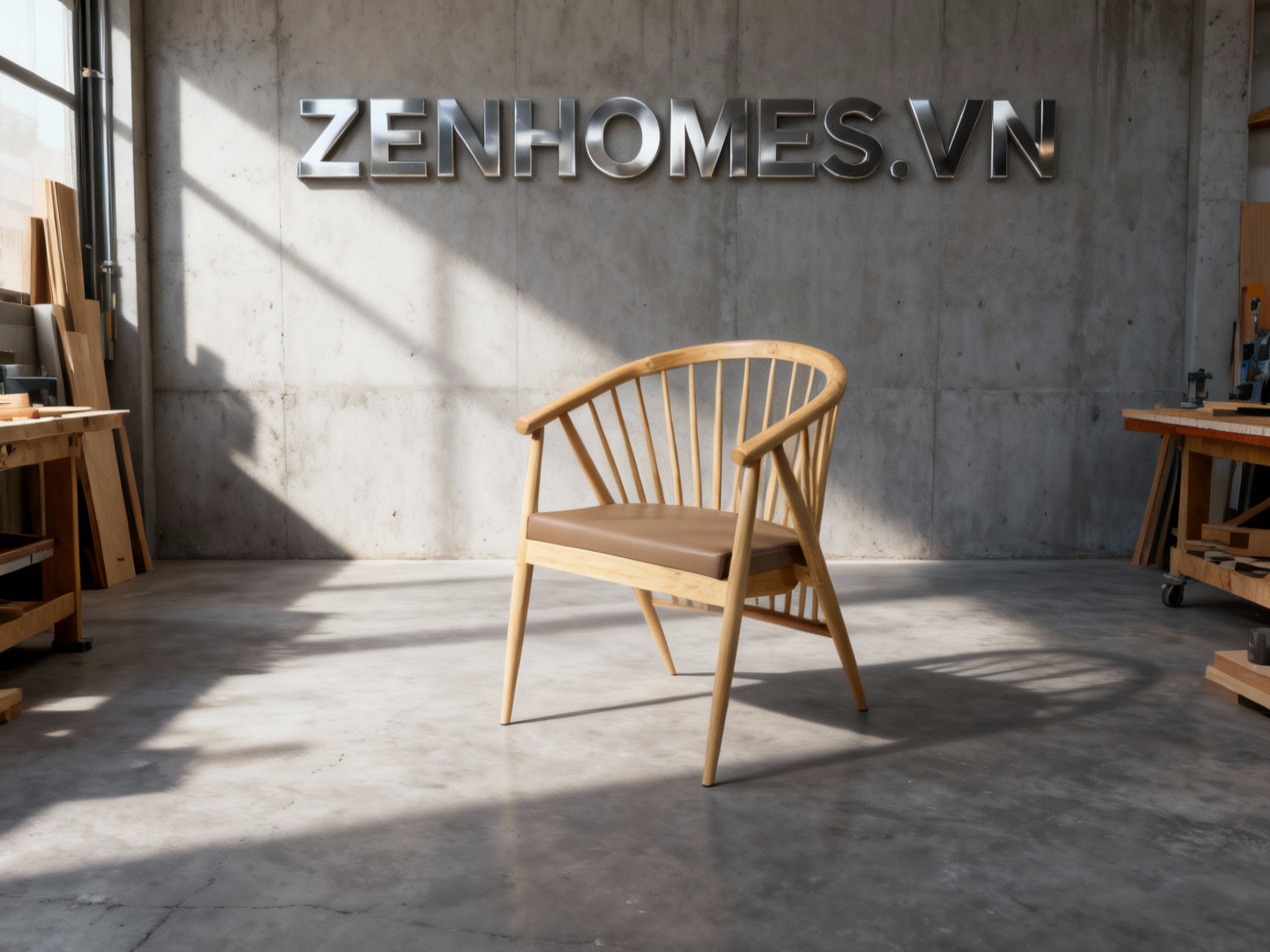 Ghế gỗ cafe sản xuất tại xưởng nội thất Zenhomes