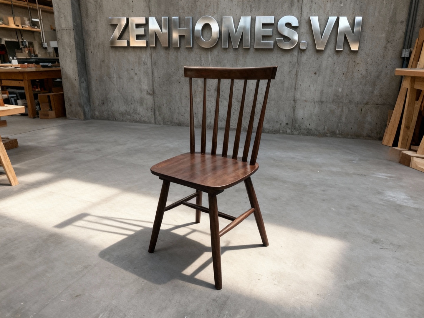 Ghế gỗ cafe sản xuất tại xưởng nội thất Zenhomes