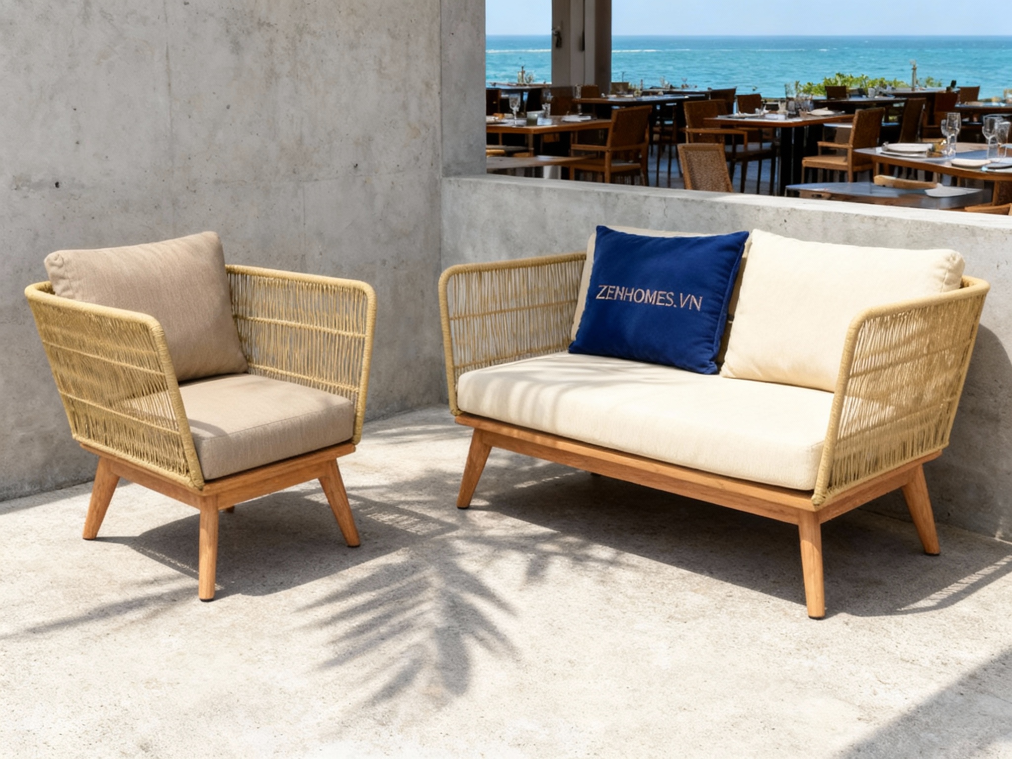 ghế nhựa sofa ngoài trời palm