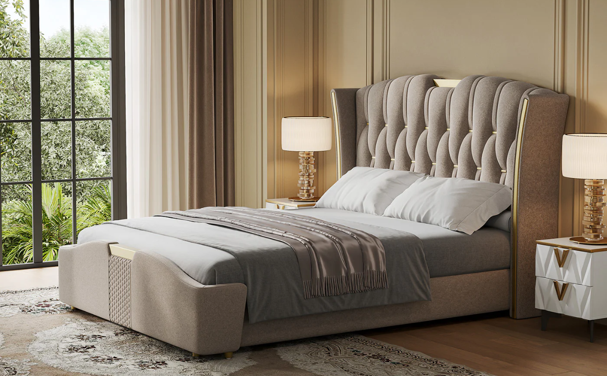 Giường bọc nệm phong cách Châu Âu