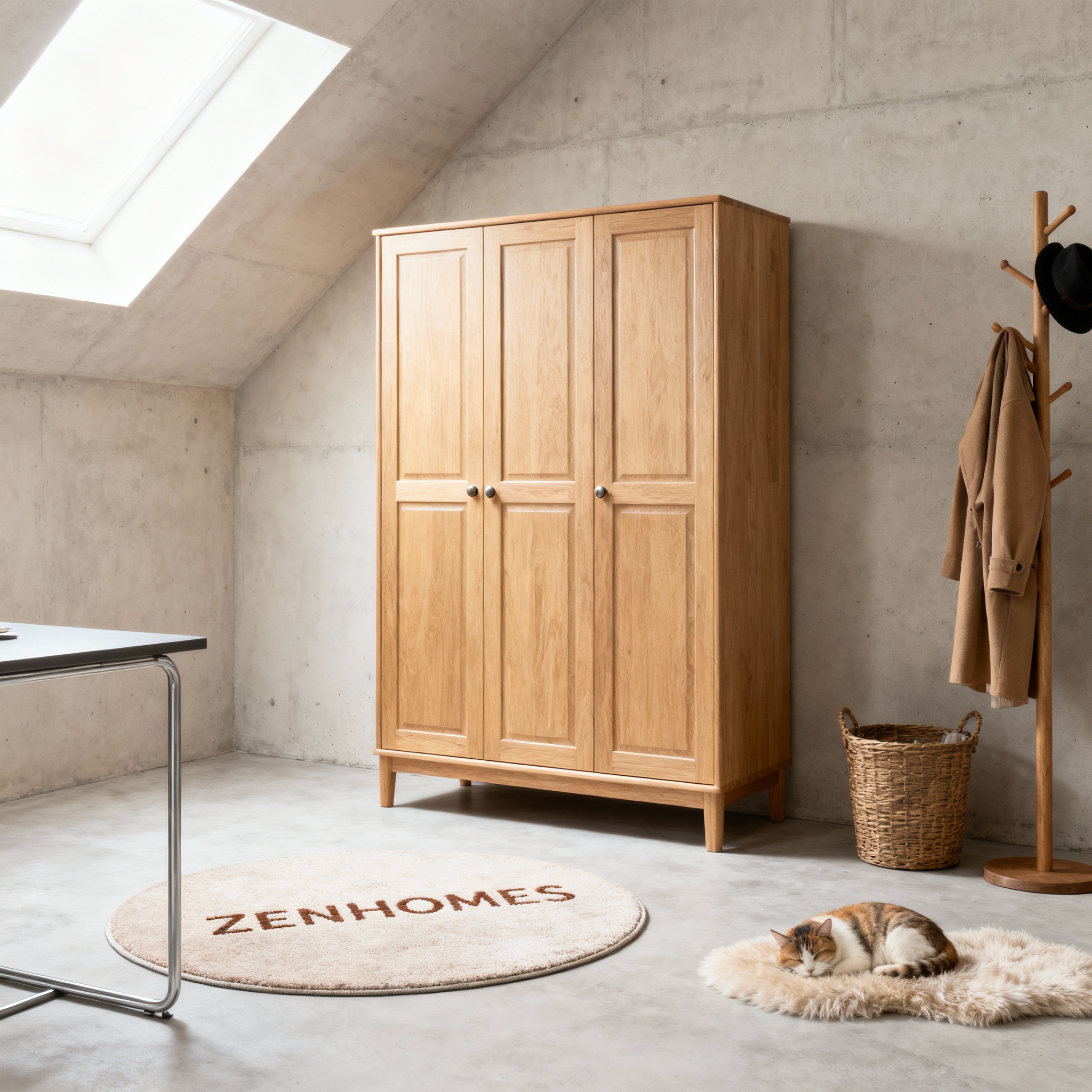 Mẫu tủ quần áo gỗ tự nhiên 3 cánh