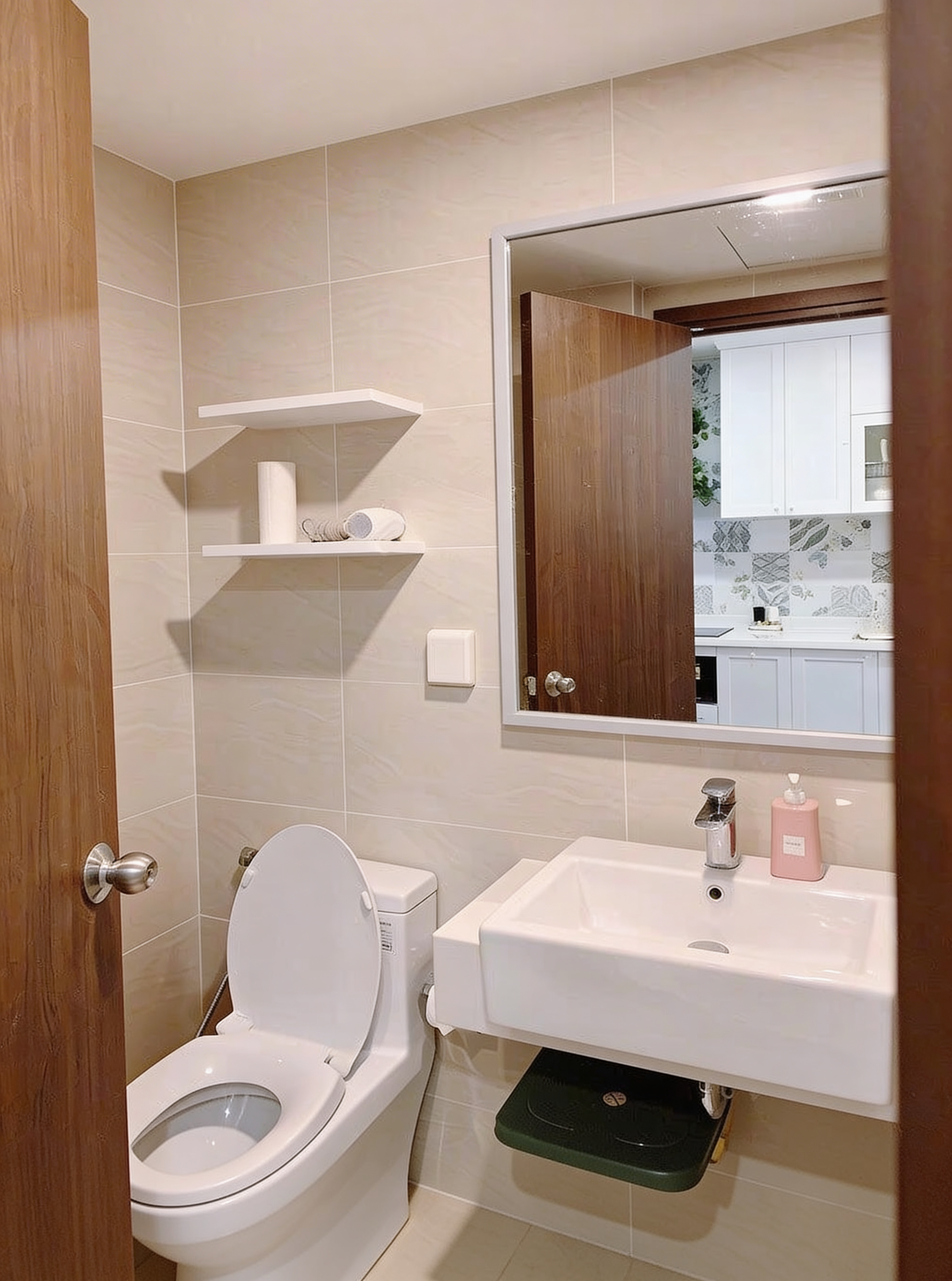 Nội thất chung cư 1 phòng ngủ Saigon Royal Residence khu vực wc