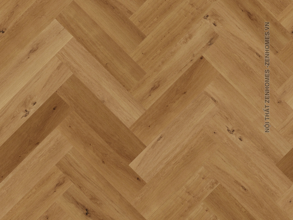 Sàn gỗ công nghiệp lát xương cá kiểu herringbone vân gỗ sáng hiện đại