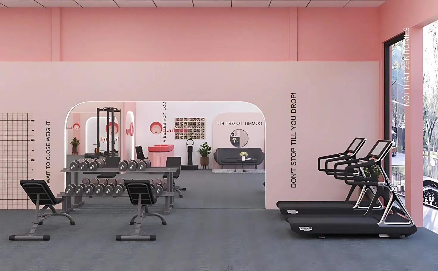 giải pháp sơn tường phòng gym