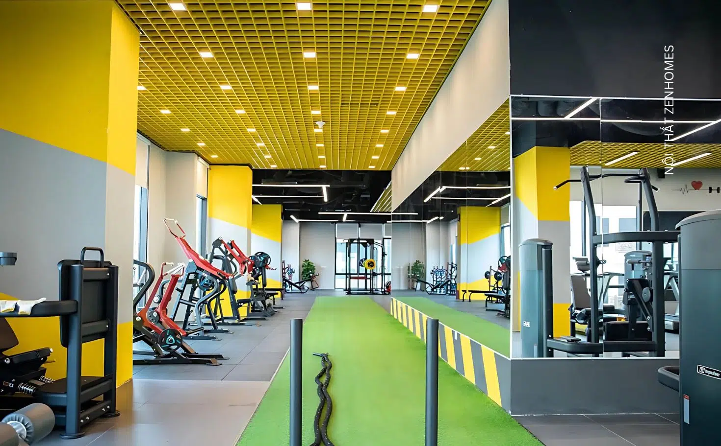 giải pháp sơn tường phòng gym