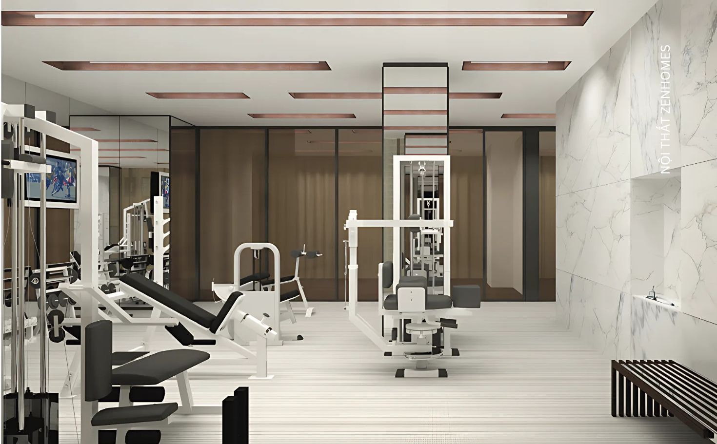 giải pháp sơn tường phòng gym