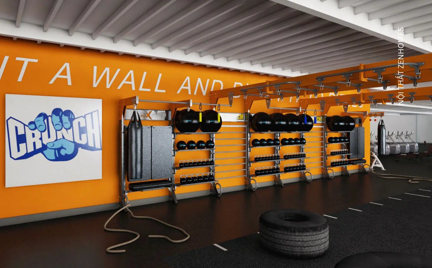 giải pháp sơn tường phòng gym