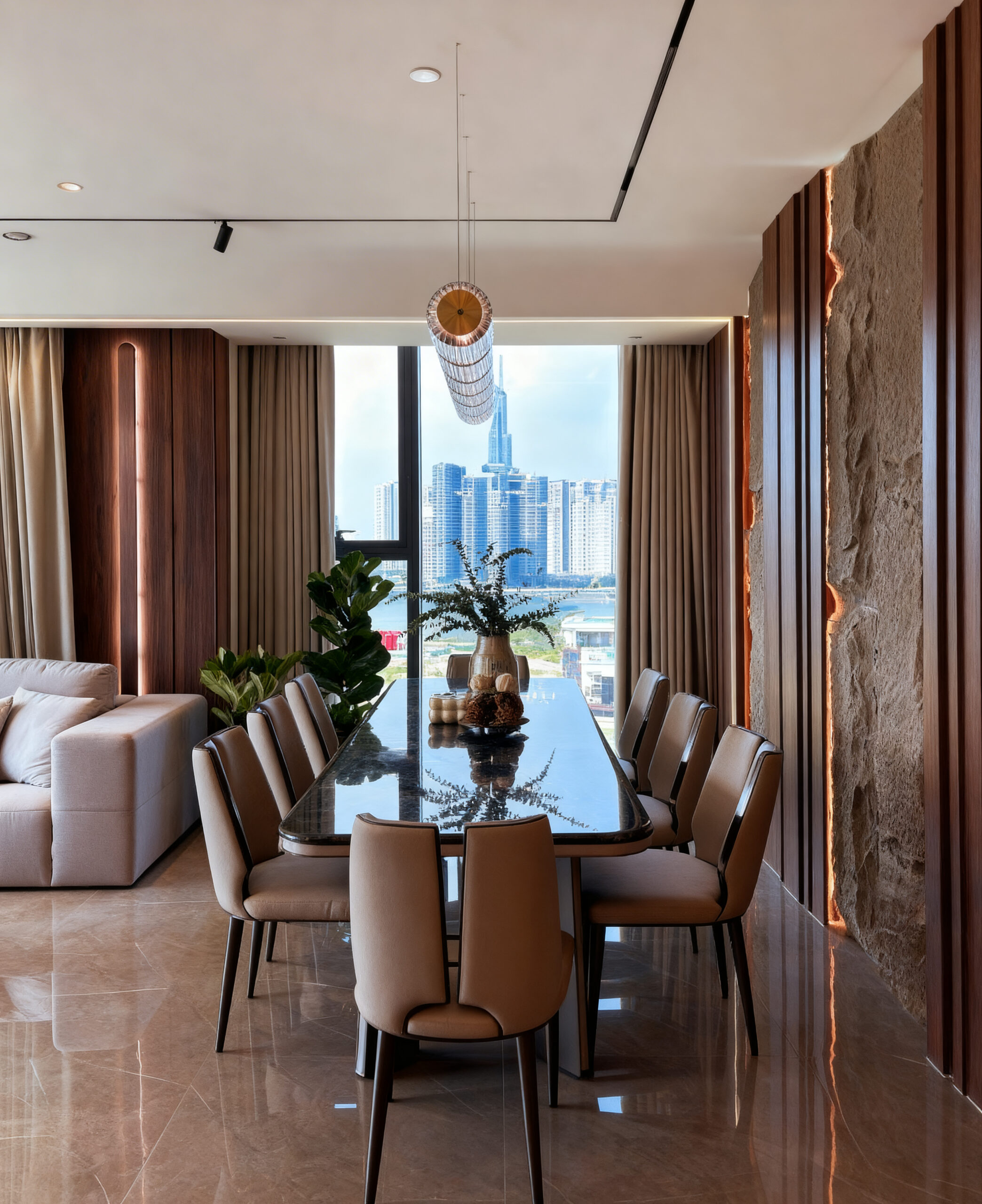 thi công thiết kế nội thất phòng ăn căn hộ The Opera Residence hiện đại Zenhomes