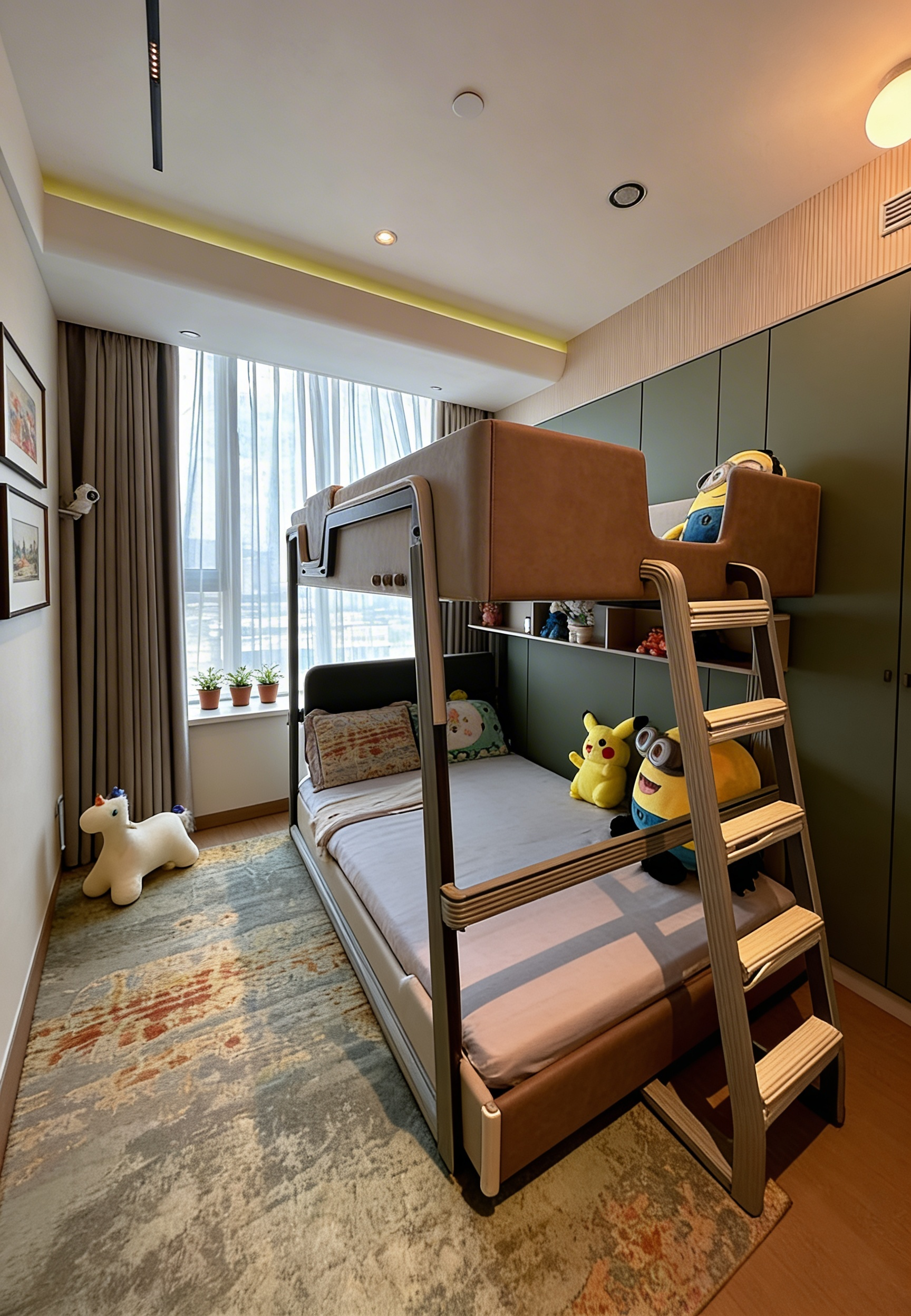 thi công thiết kế nội thất phòng ngủ trẻ em căn hộ The Opera Residence giường tầng hiện đại