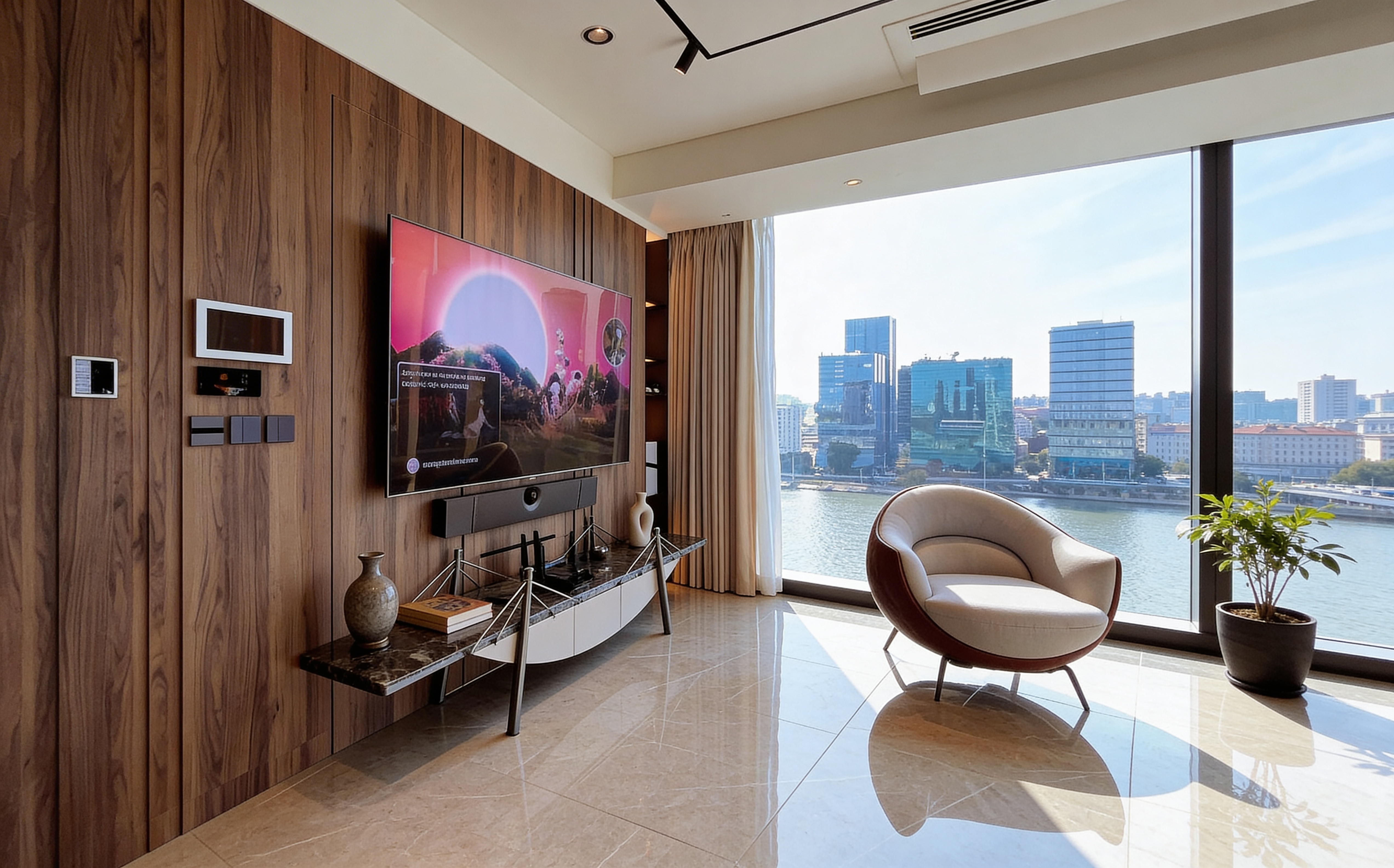 thi công thiết kế nội thất căn hộ The Opera Residence phòng khách hiện đại Zenhomes