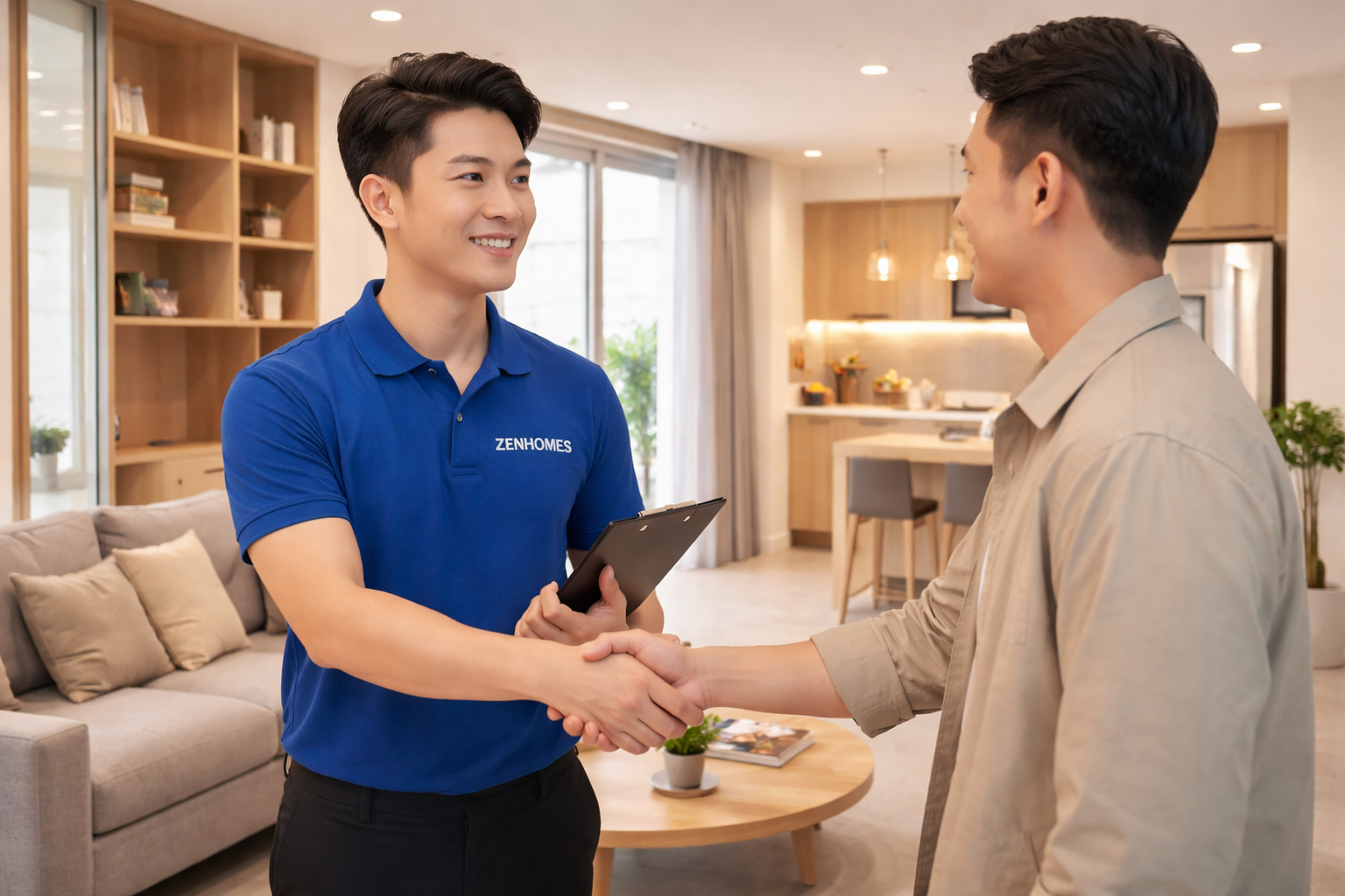 Thiết kế nội thất căn hộ chung cư đẹp zenhomes -phòng khách