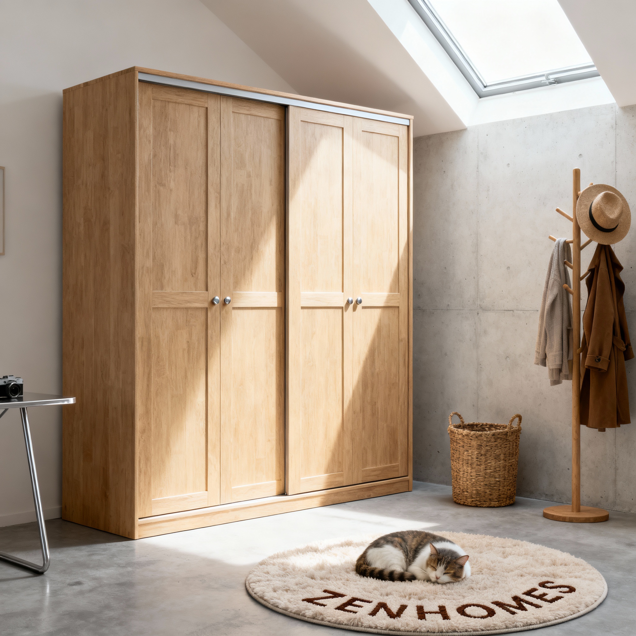 Tủ quần áo cửa lùa gỗ tự nhiên