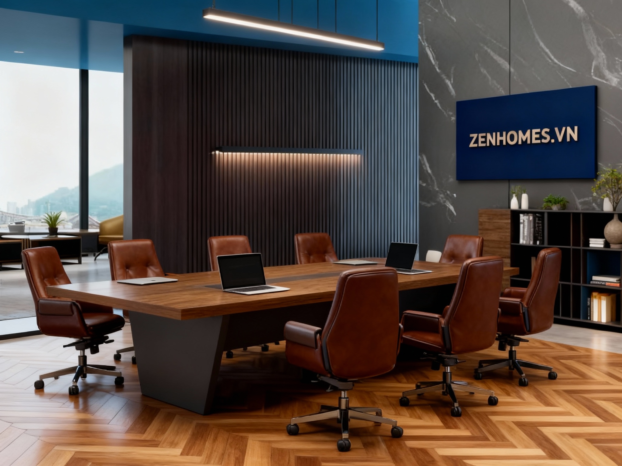 bàn họp gỗ công nghiệp