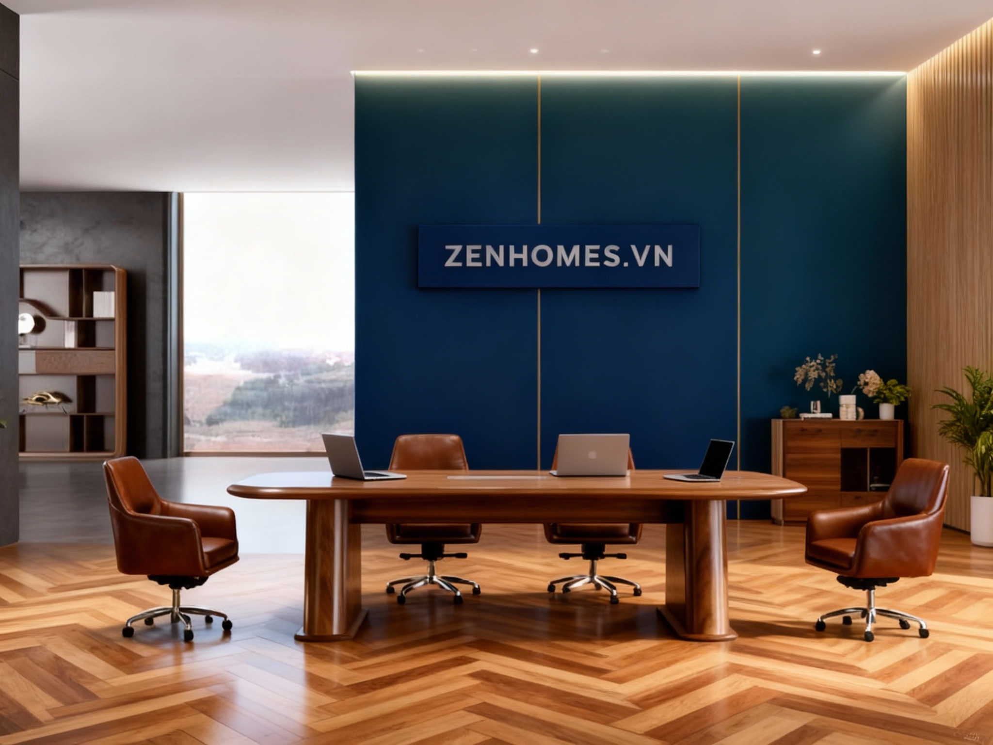 bàn họp gỗ veneer