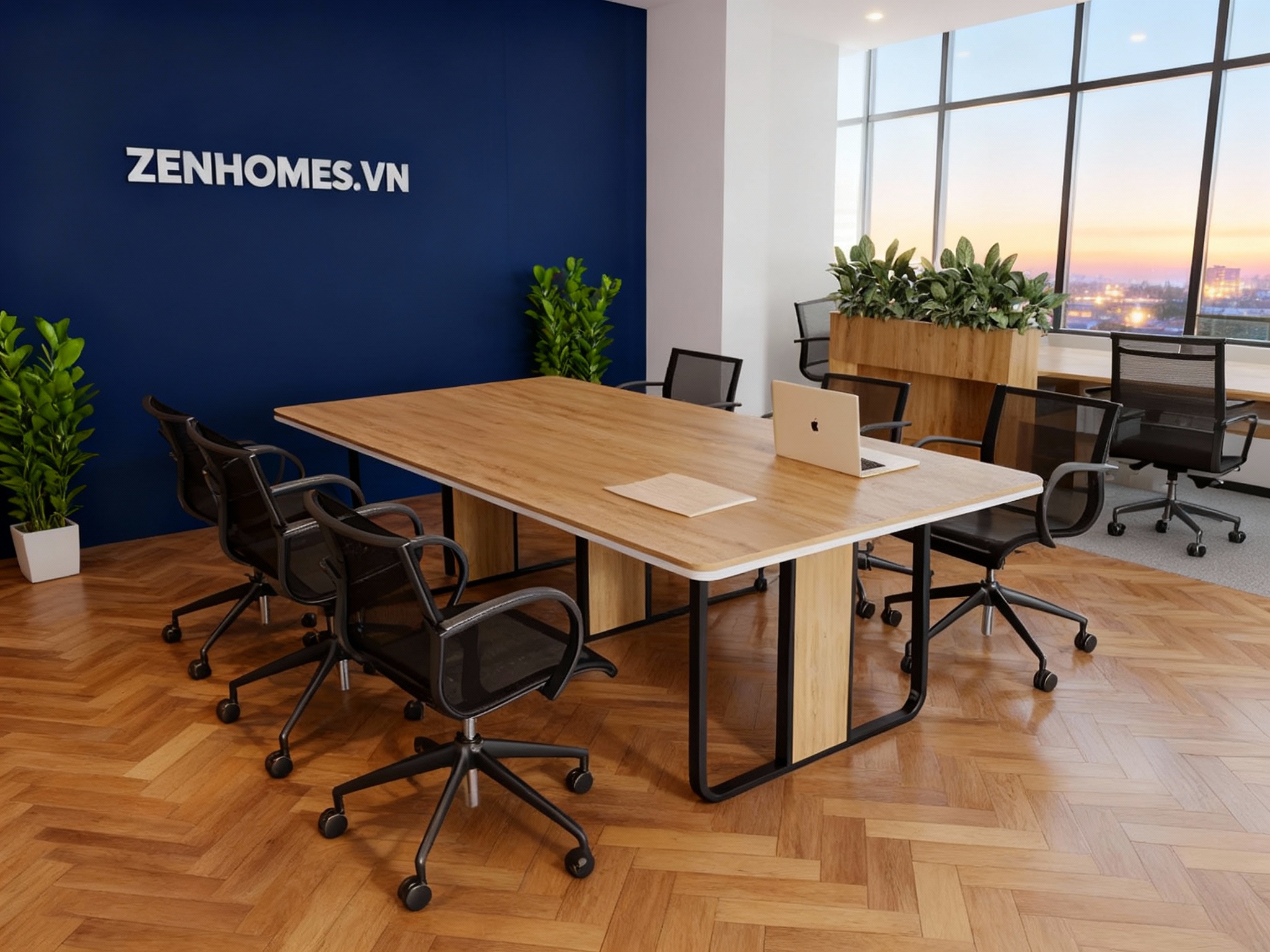 bàn họp văn phòng chân sắt