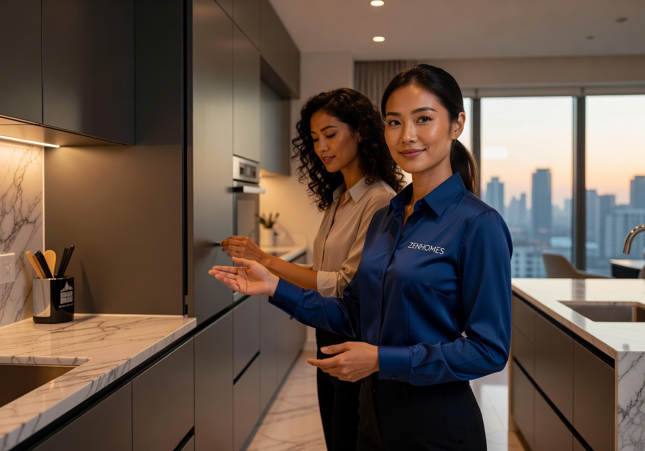 Chuyên gia Zenhomes tư vấn các phong cách thiết kế nội thất hiện đại cho khách hàng năm 2026.