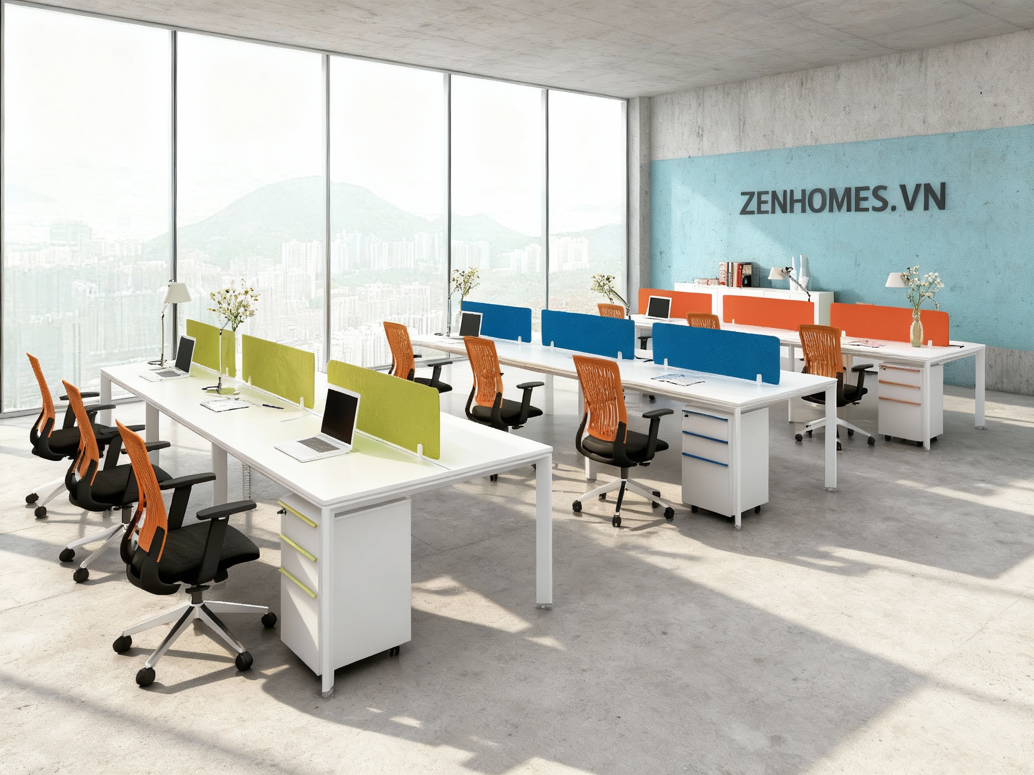 Bàn làm việc nhân viên - Zenhomes