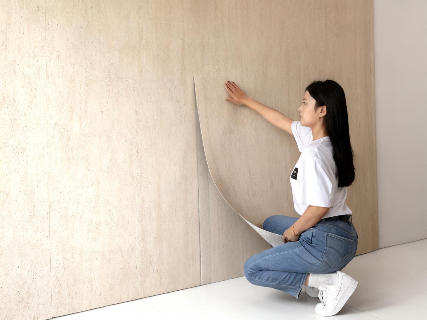 Thi công đá dẻo ốp tường trang trí phòng khách nội thất hiện đại trọng lượng siêu nhẹ