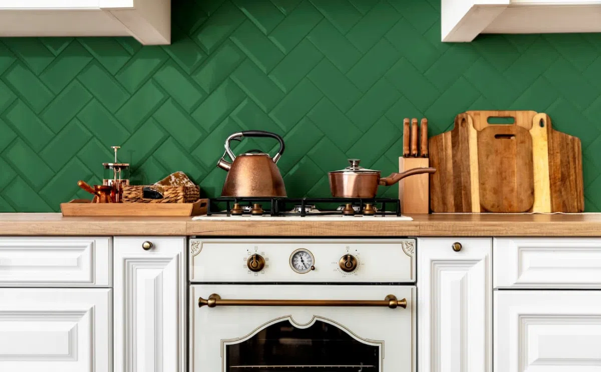 gạch ốp bếp hình vuông