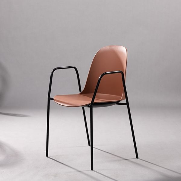 ghế coffee lưng nhựa chân sắt GAI21 thiết kế hiện đại dùng cho quán cafe