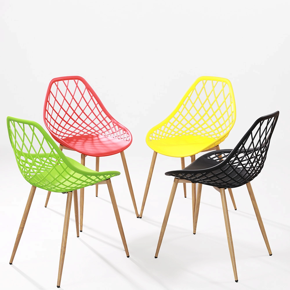 ghế coffee lưng lưới nhựa chân sắt giả gỗ mã 3012 dùng cho quán cafe decor