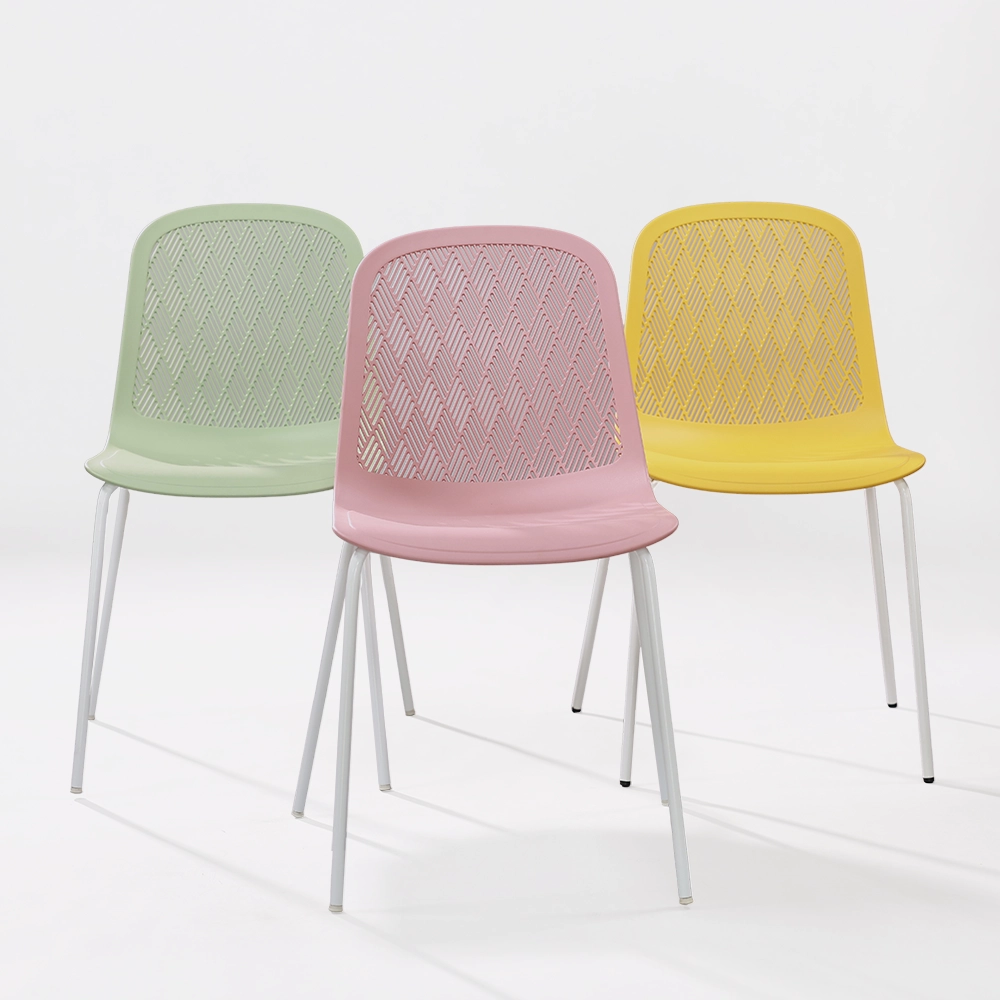 ghế coffee lưng nhựa chân sắt mã 3003A thiết kế hiện đại dùng cho quán cafe