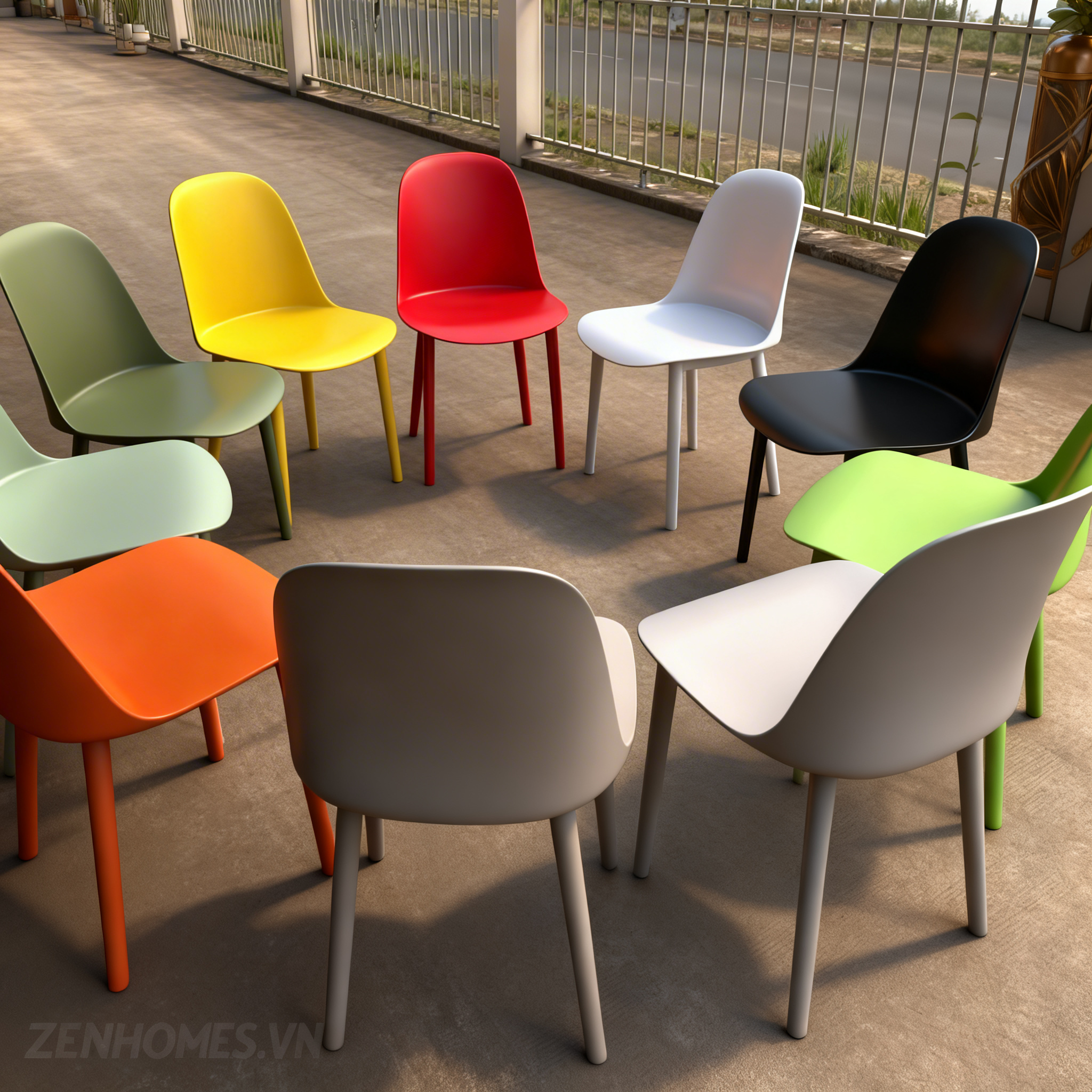ghế coffee nhựa PP mã 3000 thiết kế đơn giản nhiều màu dùng cho quán cafe