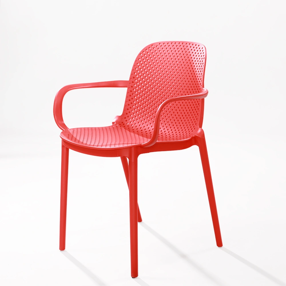 ghế coffee nhựa PP mã 3017 có tay vịn thiết kế tròn kín dùng cho quán cafe