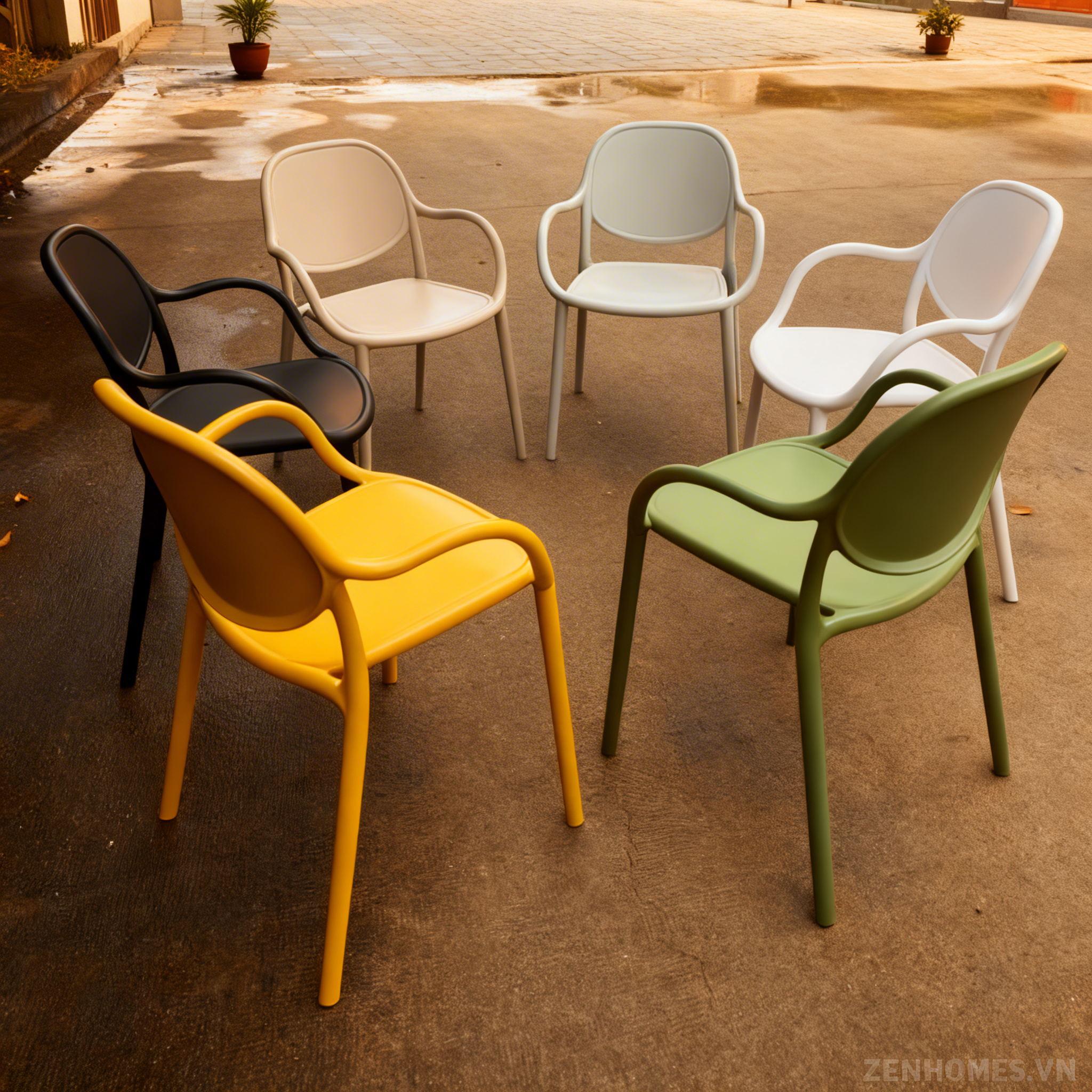 ghế coffee nhựa PP mã 3061 nhiều màu thiết kế hiện đại dùng cho quán cafe