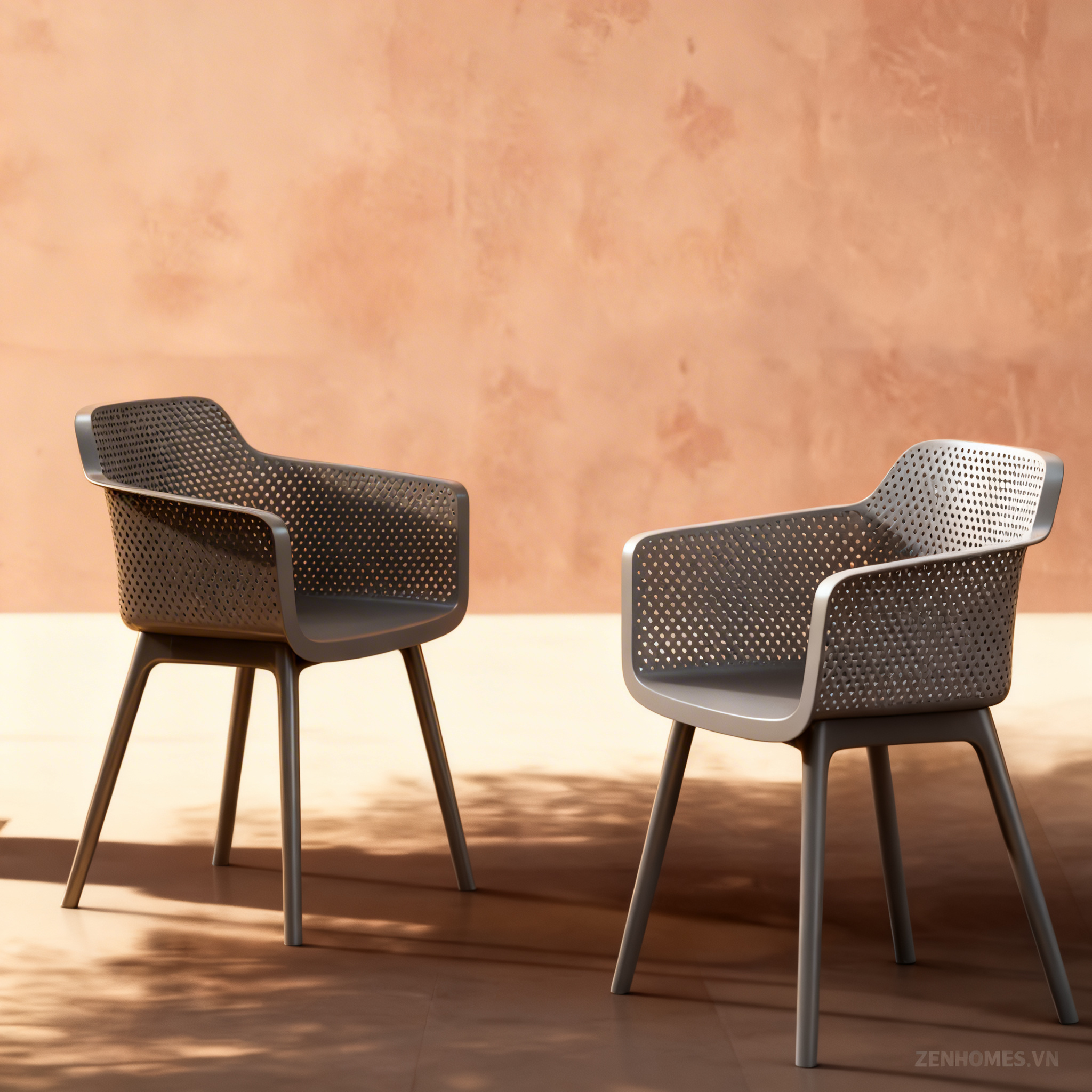 ghế coffee nhựa PP mã 3062A có nệm ngồi chân sắt dùng cho quán cafe hiện đại