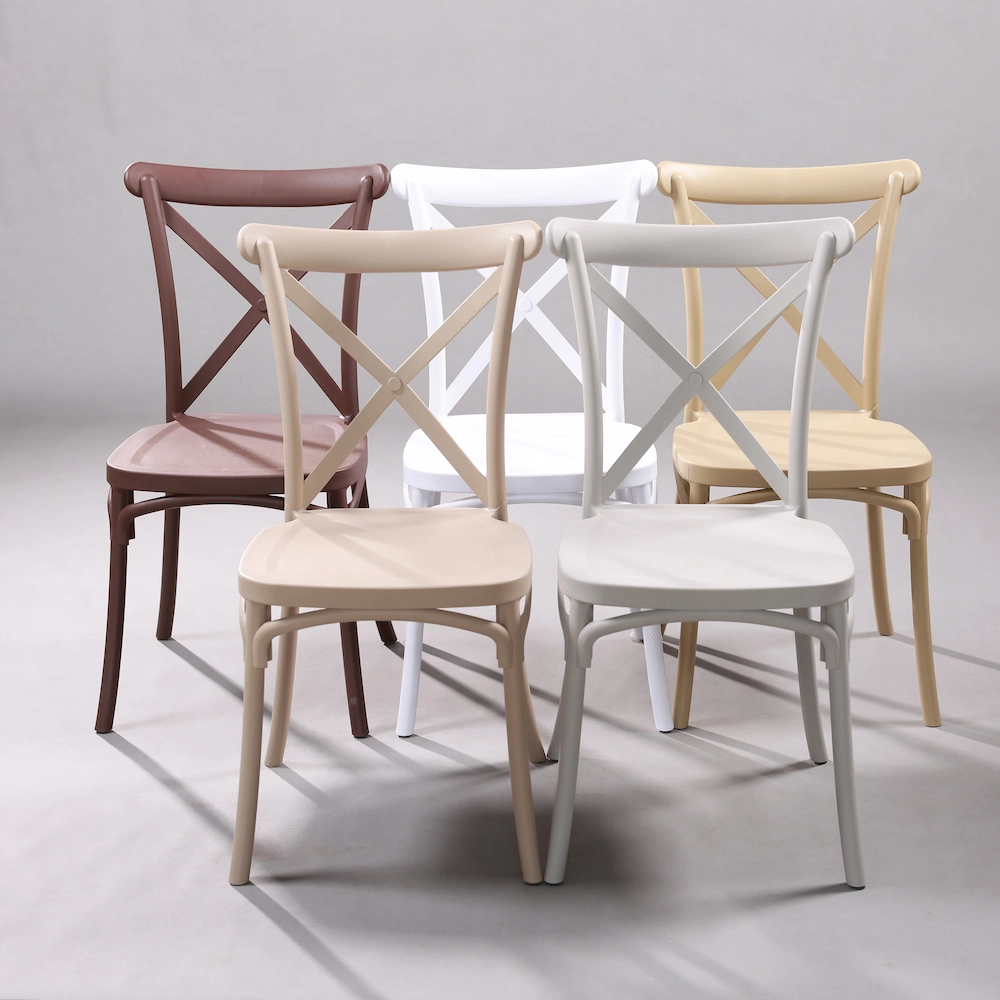 ghế coffee nhựa PP tựa lưng chữ X mã 3041 dùng cho quán cafe