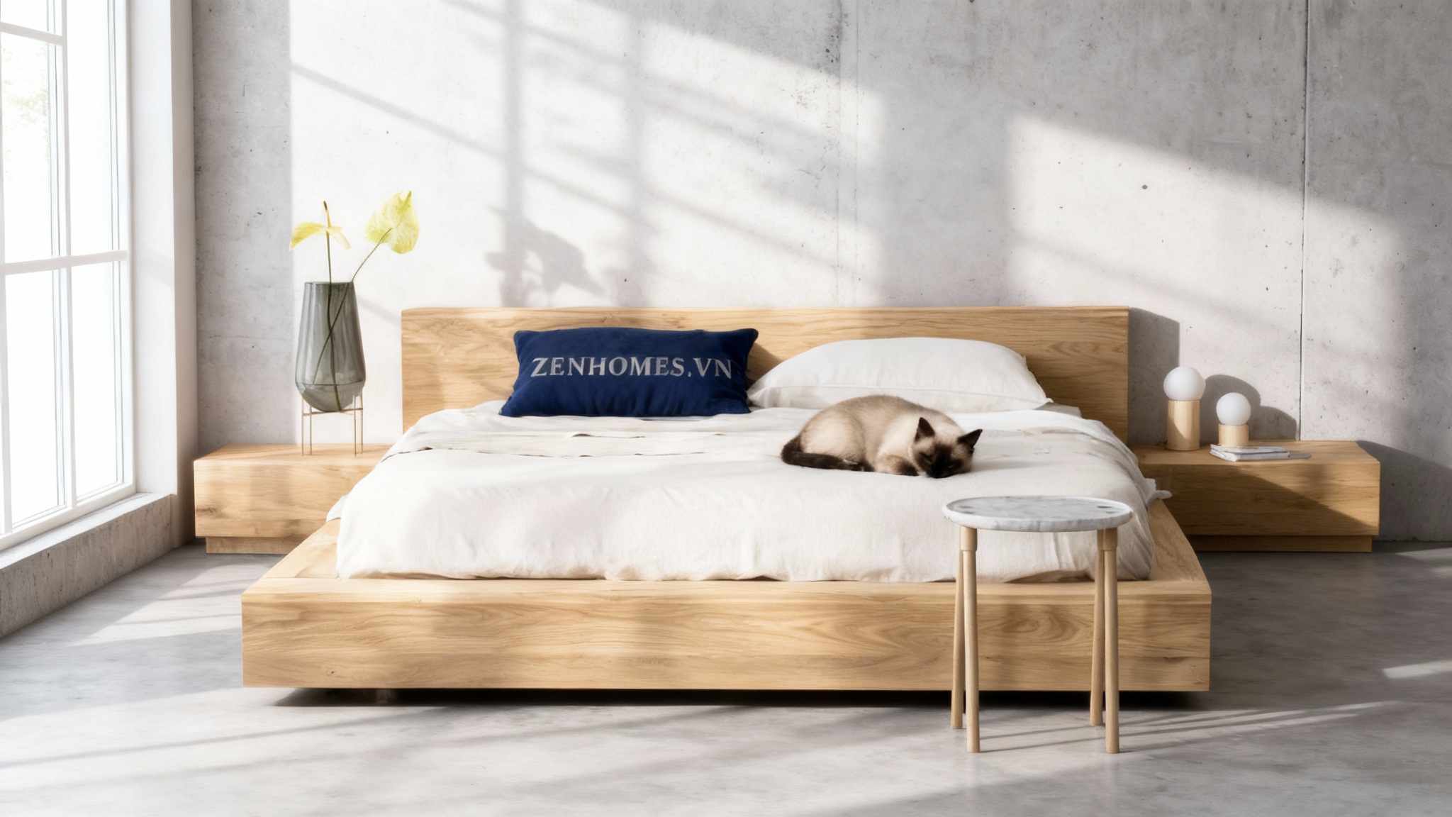 giường bệt gỗ sồi-2