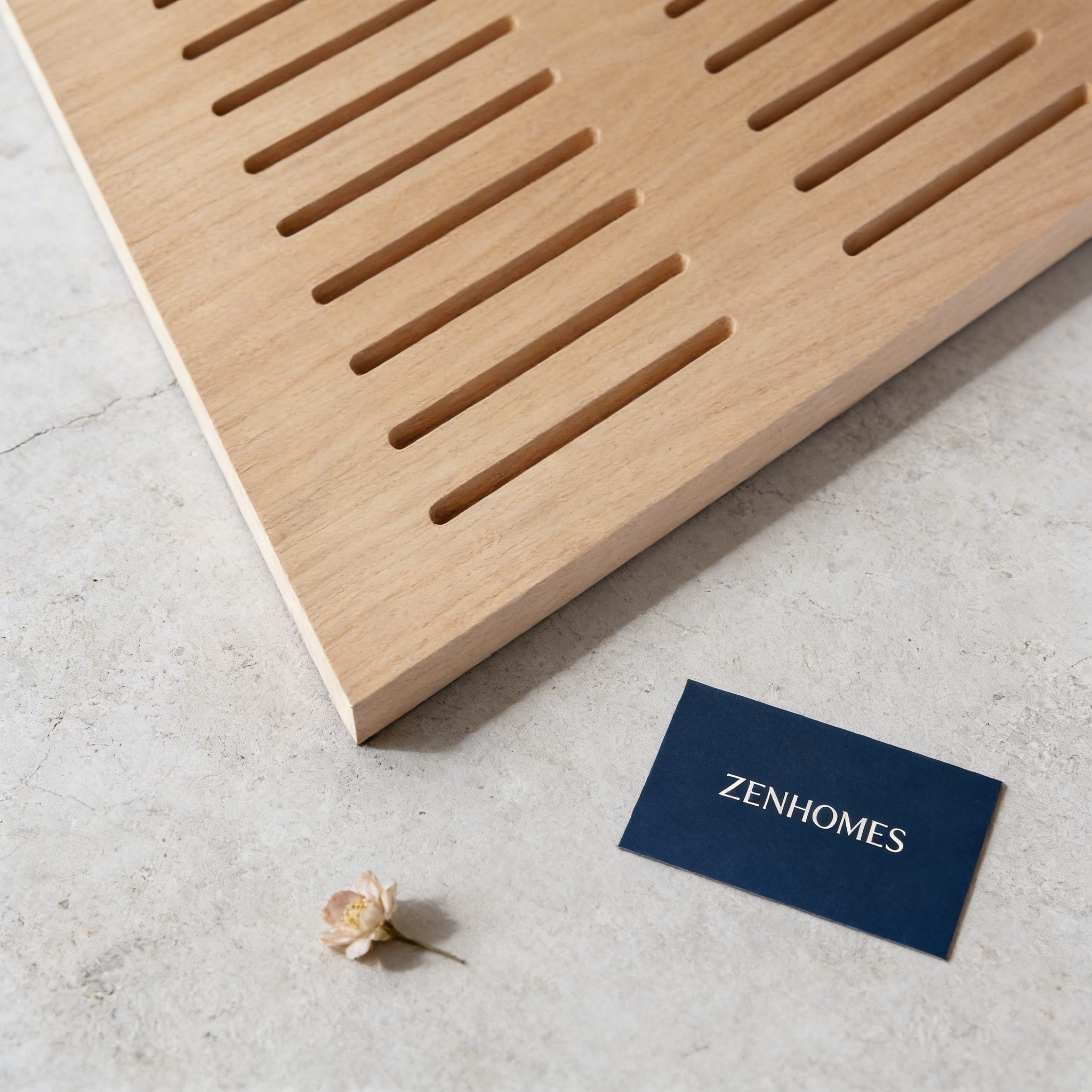 Gỗ tiêu âm rãnh dọc Slotted với các đường cắt tinh xảo giúp xử lý âm học hiệu quả.