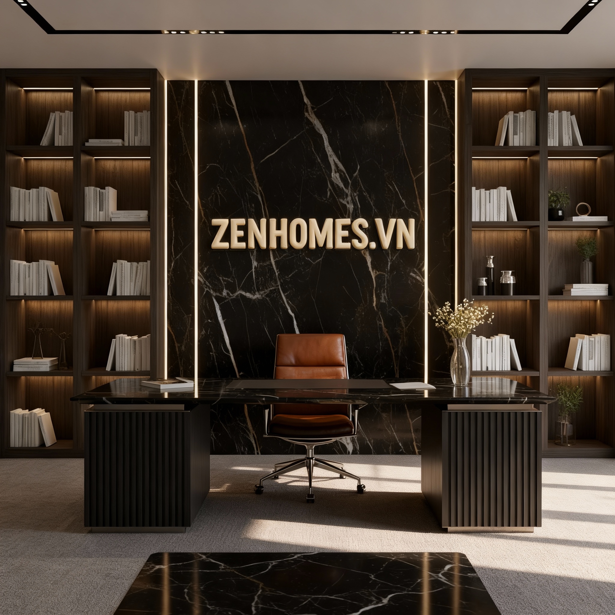 Bàn trưởng phòng mặt đá sang trọng