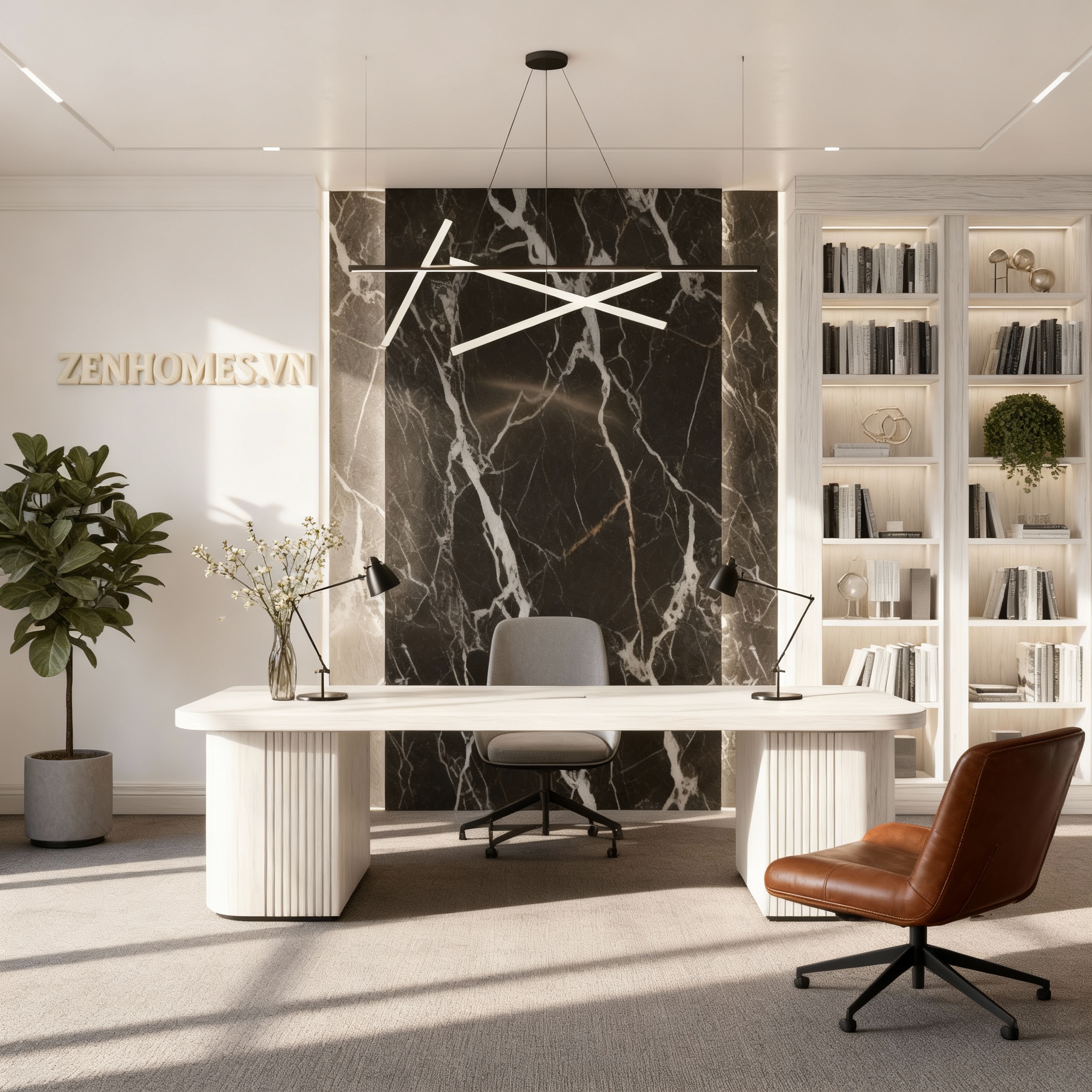 Bàn Trưởng Phòng Góc Cong Mềm Mại