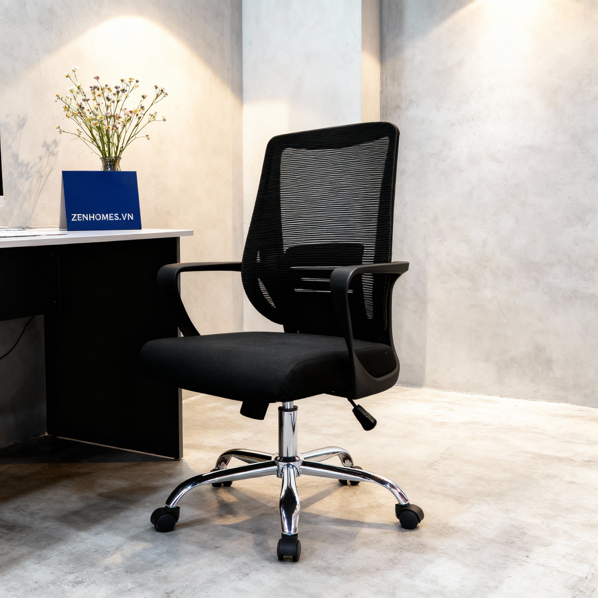 Ghế lưới xoay lưng trung cho nhân viên