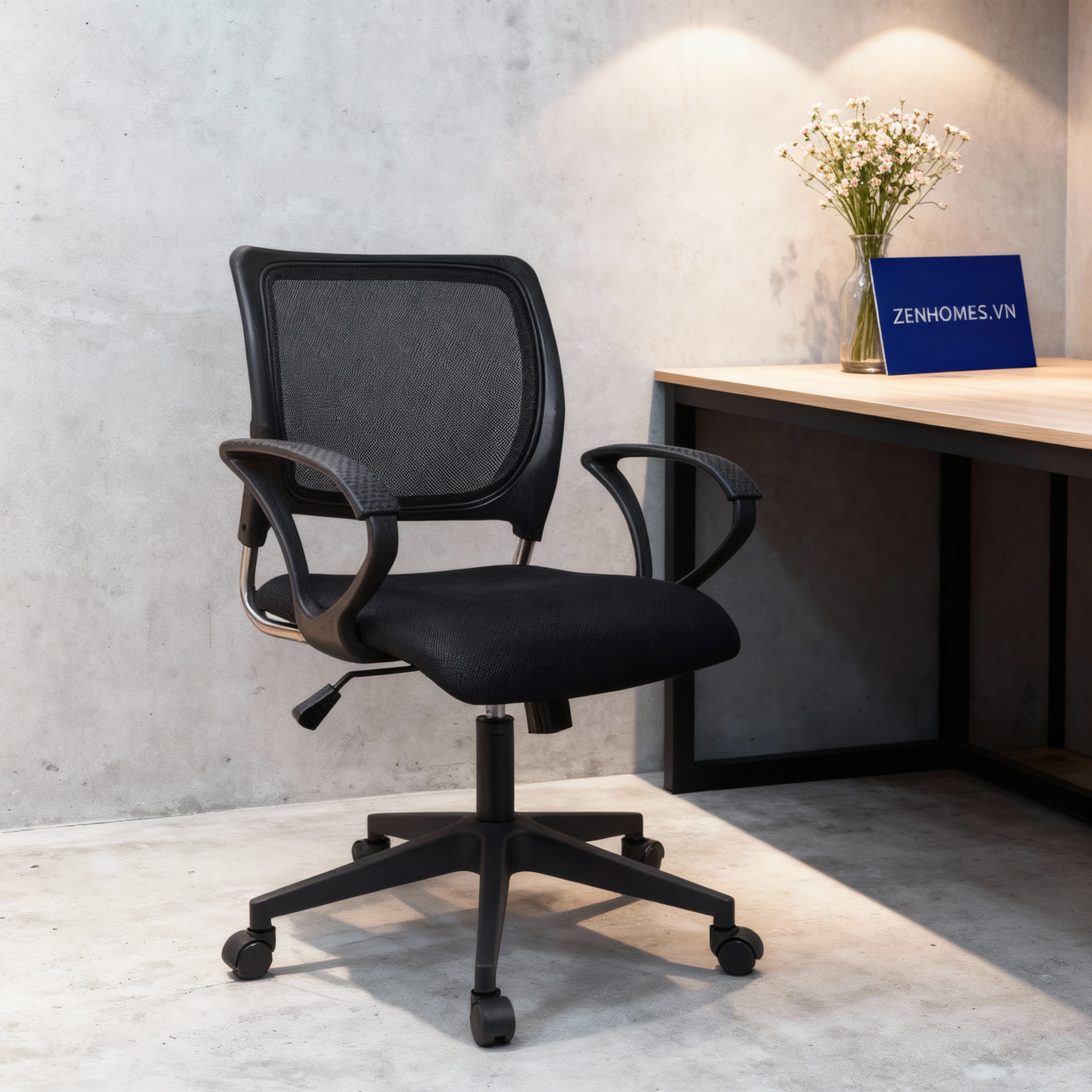 ghế gl303 lưng thấp cho nhân viên