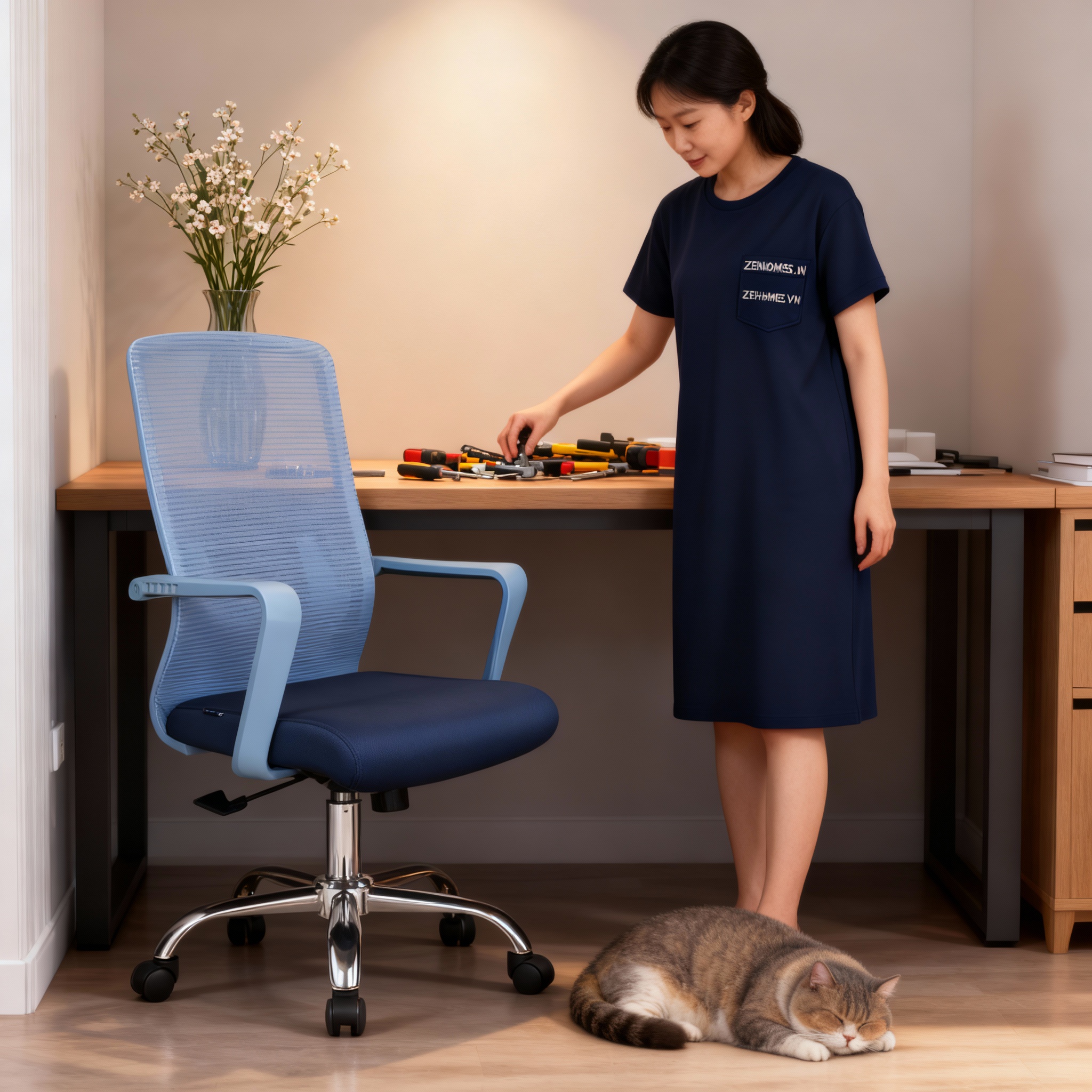 Ghế xoay lưới văn phòng cho người làm việc tại nhà