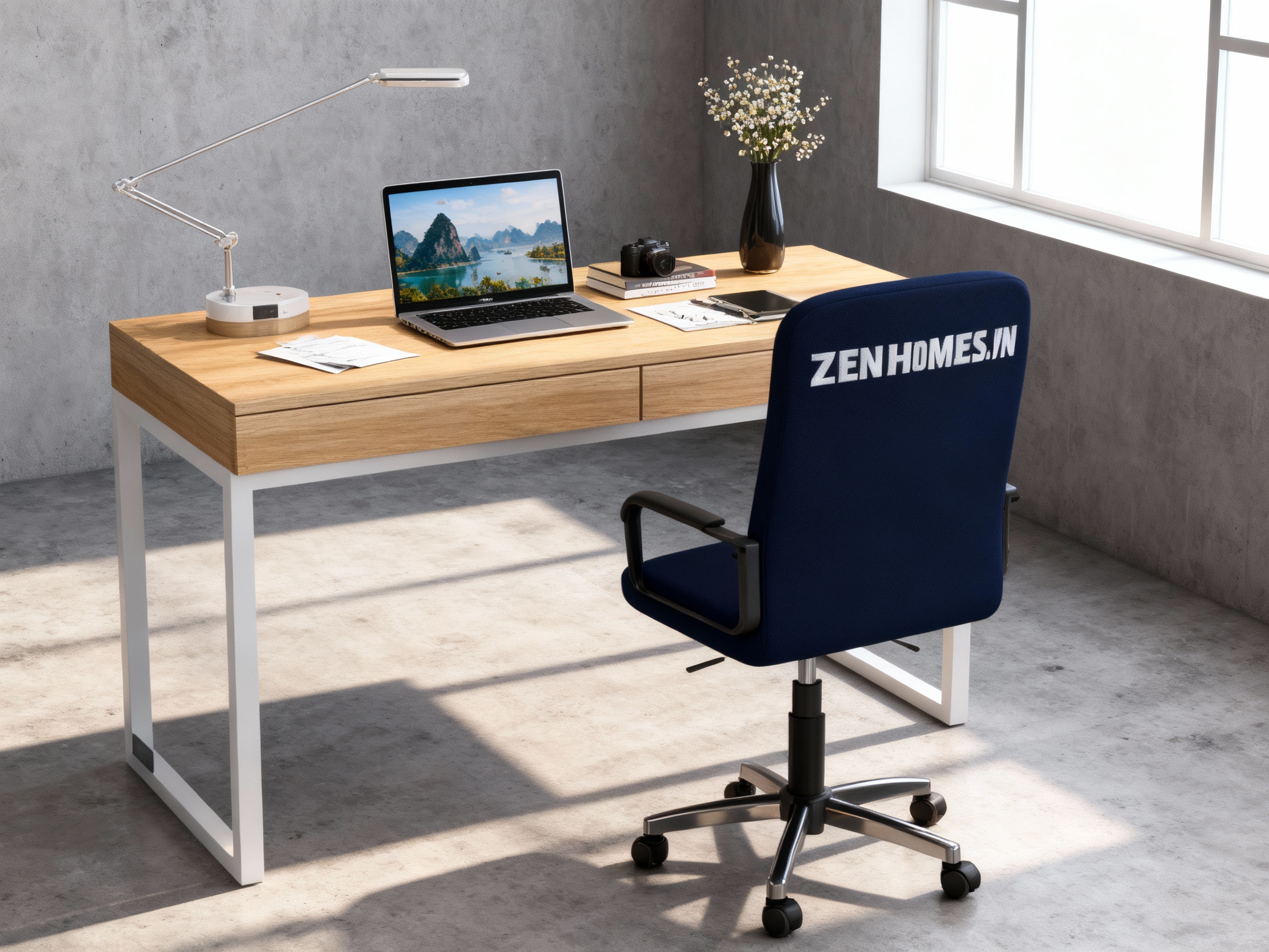 Bàn làm việc chân inox B13-LV05