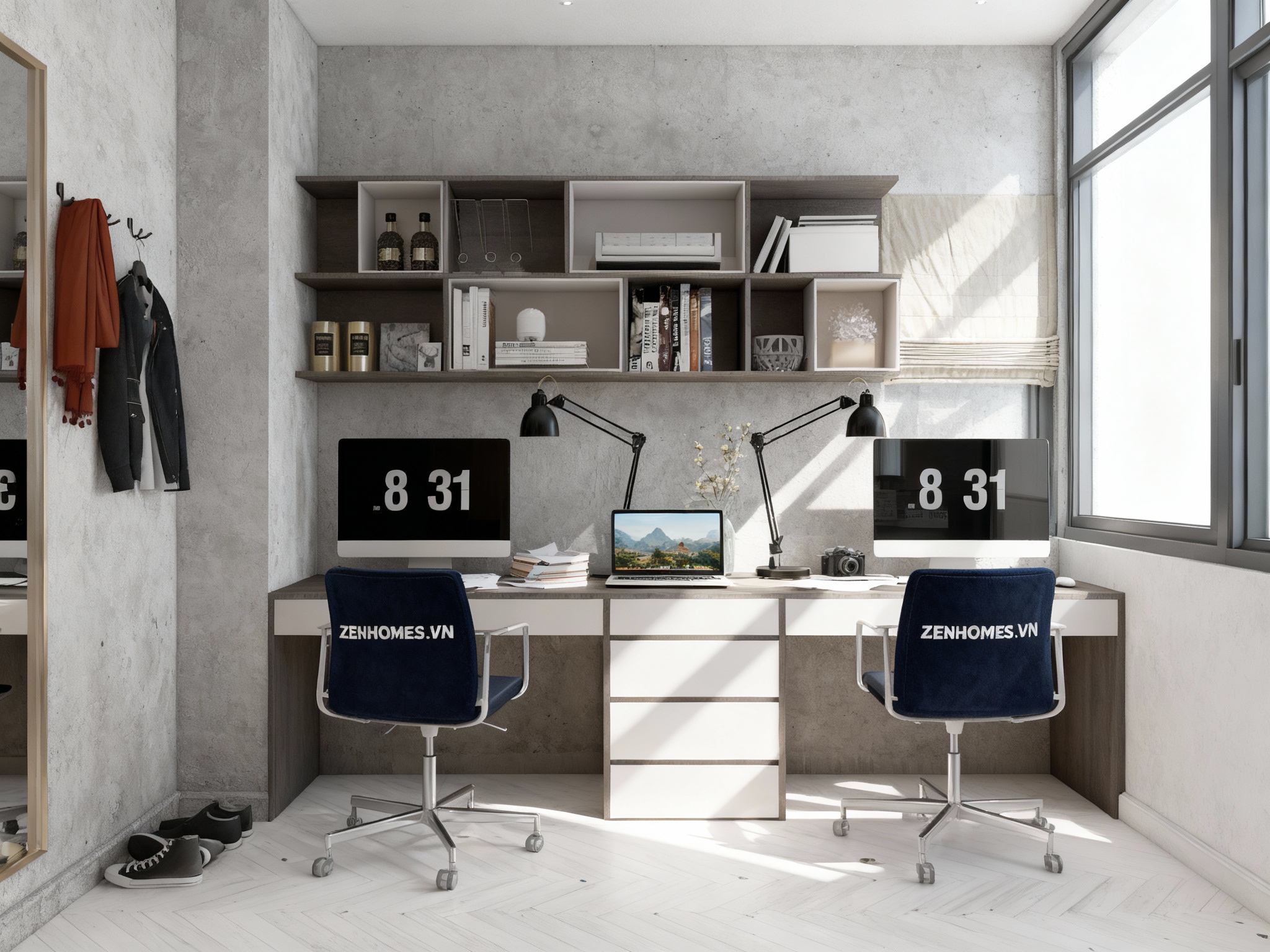 Bàn làm việc 2 người tại nhà