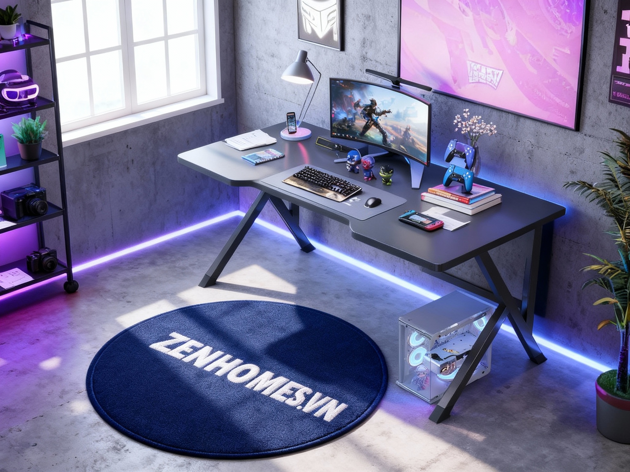 Bàn làm việc chân chữ K