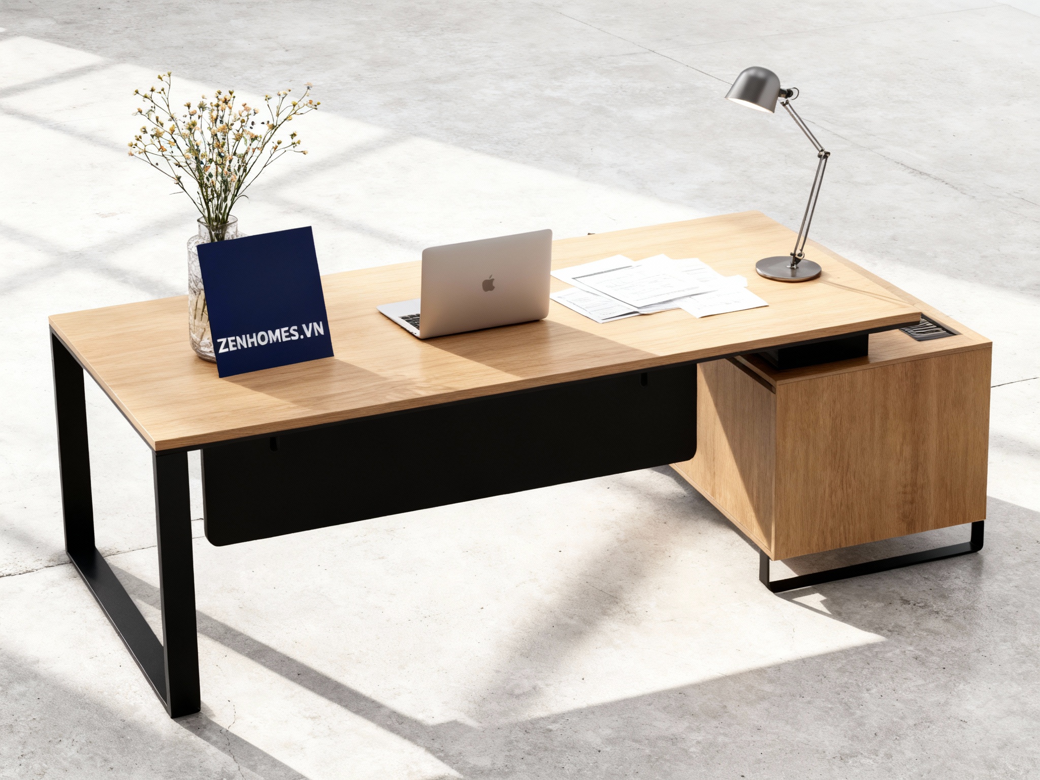 bàn giám đốc gỗ veneer