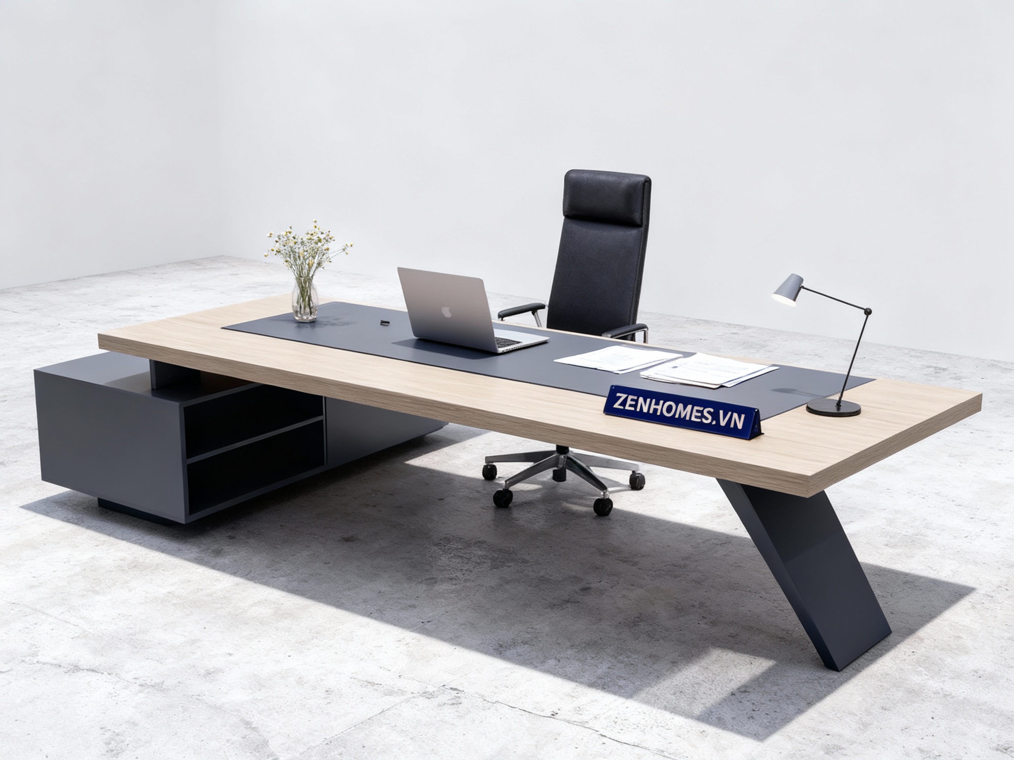 bàn giám đốc chân sắt