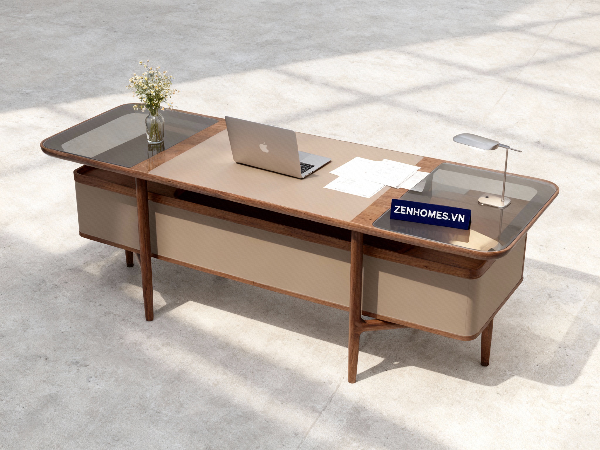 bàn giám đốc gỗ sồi