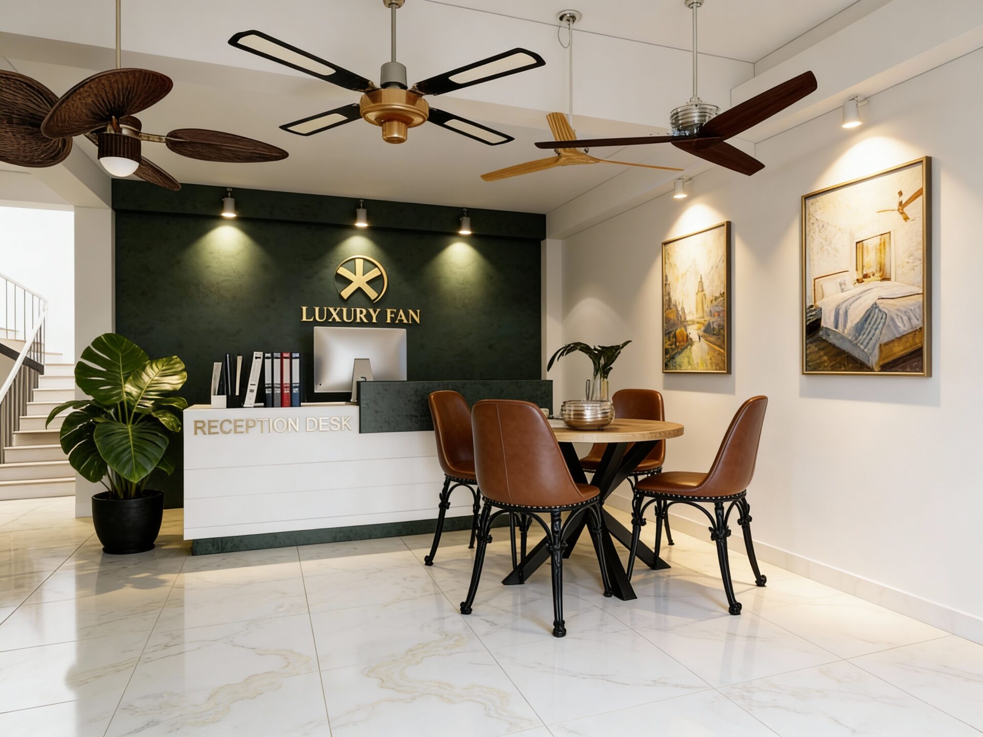 Thiết kế nội thất showroom quạt Luxuryfan Bình Thạnh HCM