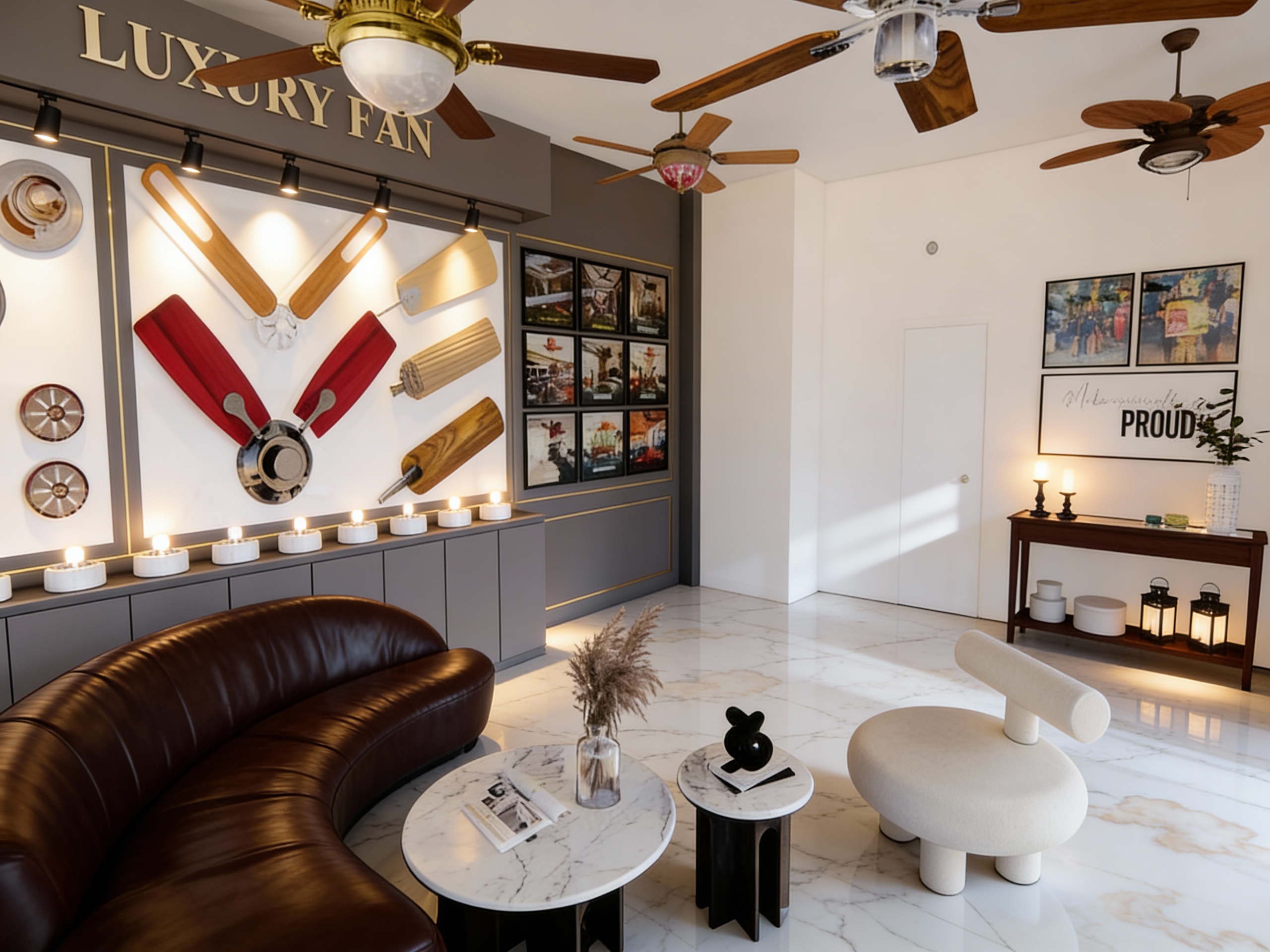 Thiết kế nội thất showroom quạt Luxuryfan Bình Thạnh HCM
