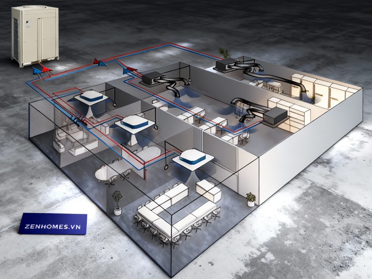 Thi công nội thất chung cư trọn gói đừng bỏ qua hệ thống điều hòa cấp khí tươi