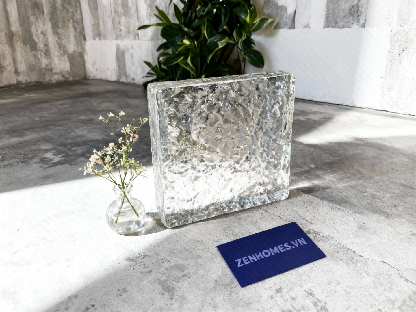 Tường gạch kính đặc vuông