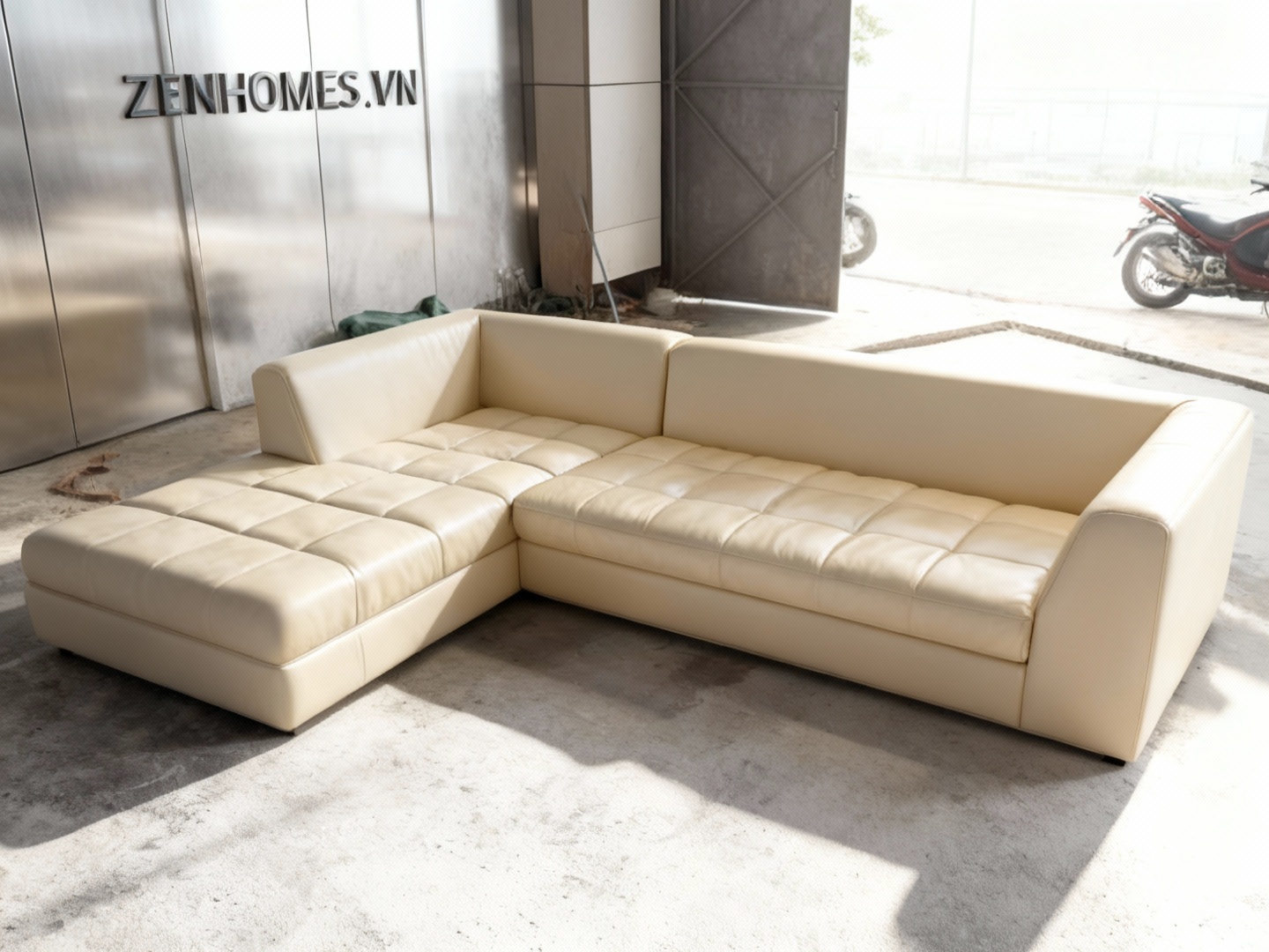 Xưởng sản xuất ghế sofa - Sofa góc L bọc da